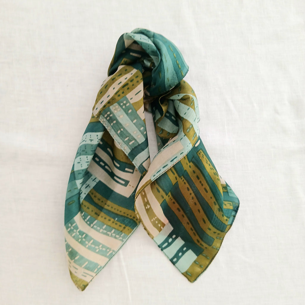 Pure Silk Scarf Lines and Symmetry Design Necktie TS-1149