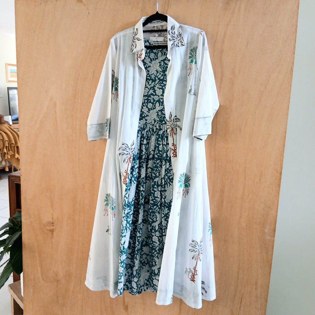 COMO Twin Set of 2 Dress and Kimono DS6004 Green