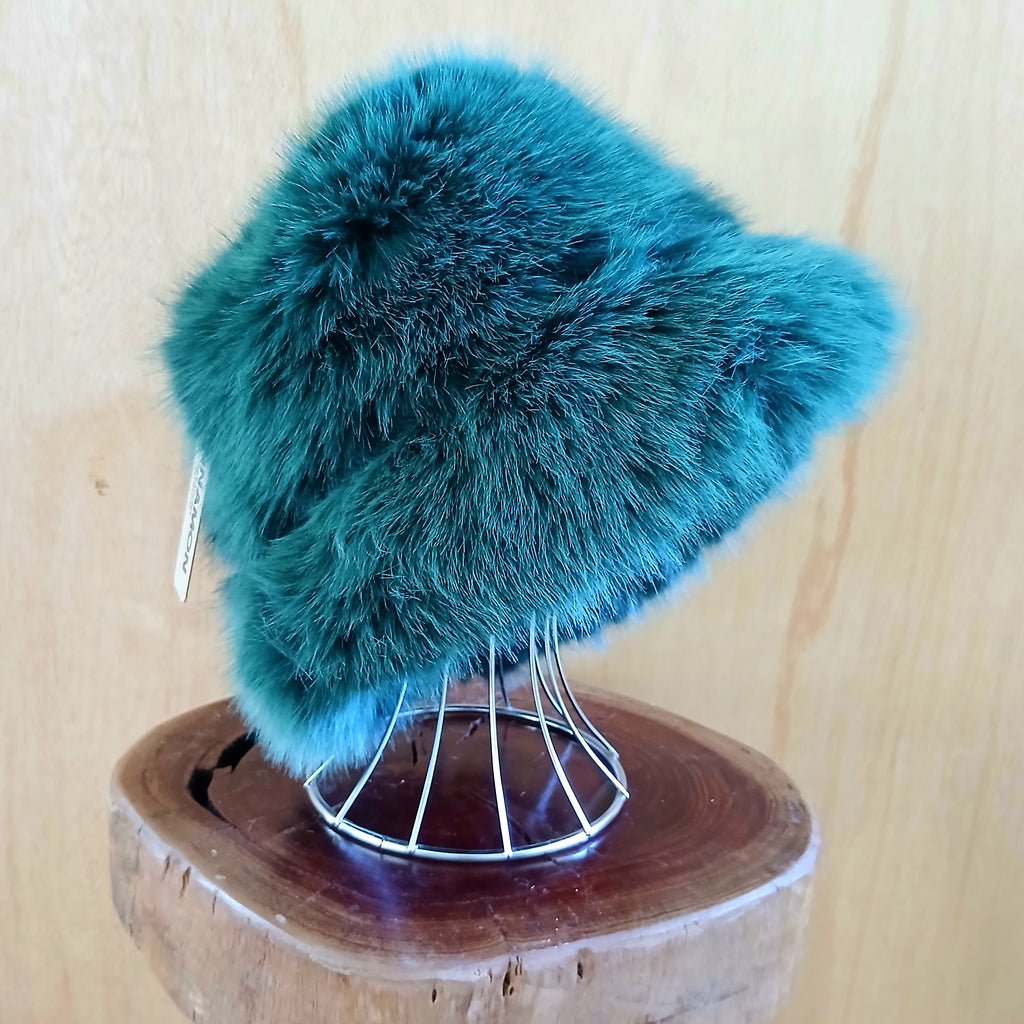 Extra Fluffy Faux Fur Bucket Hat Plain 7549
