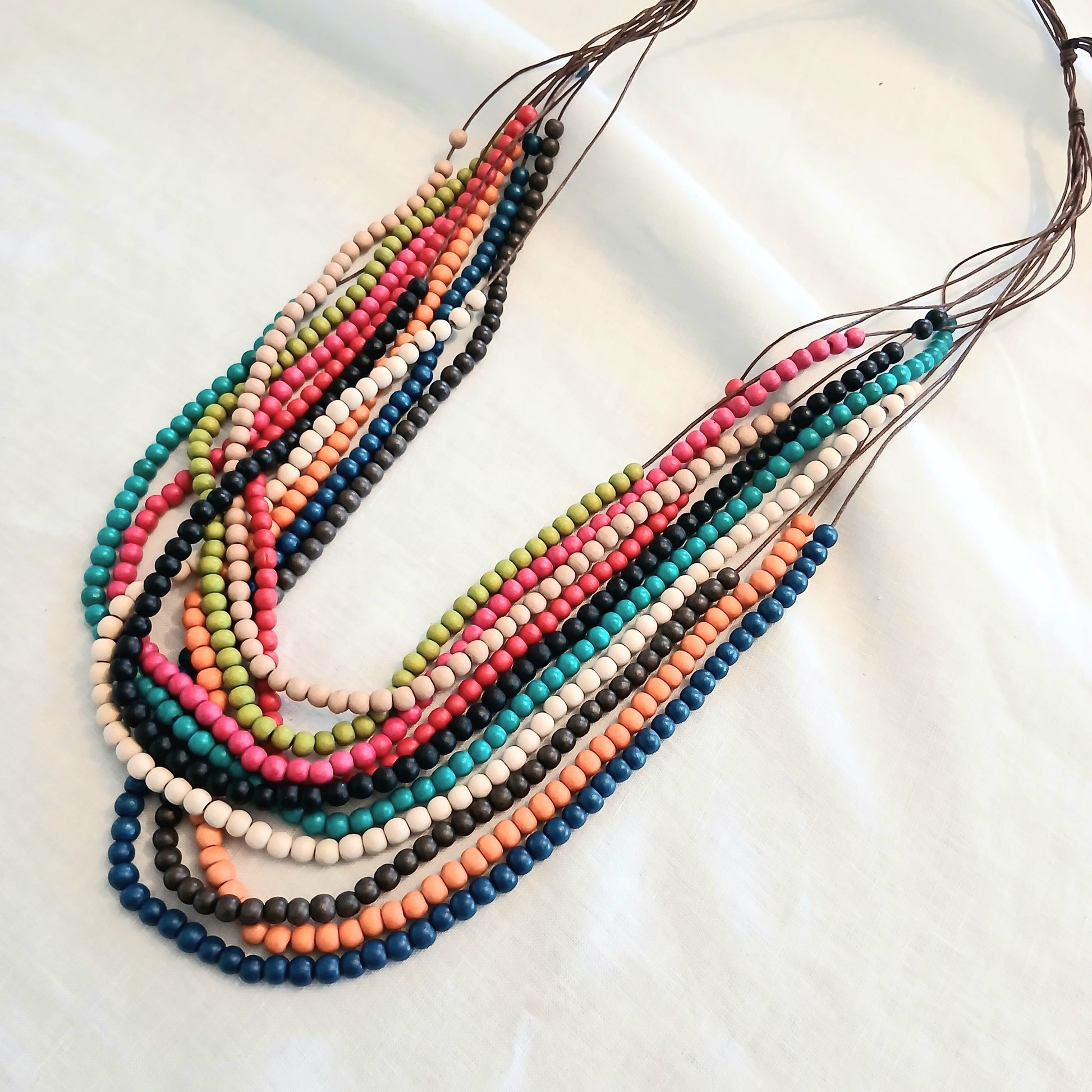 Multi-Layered Tribal Style Wooden Beaded Necklace N7-198