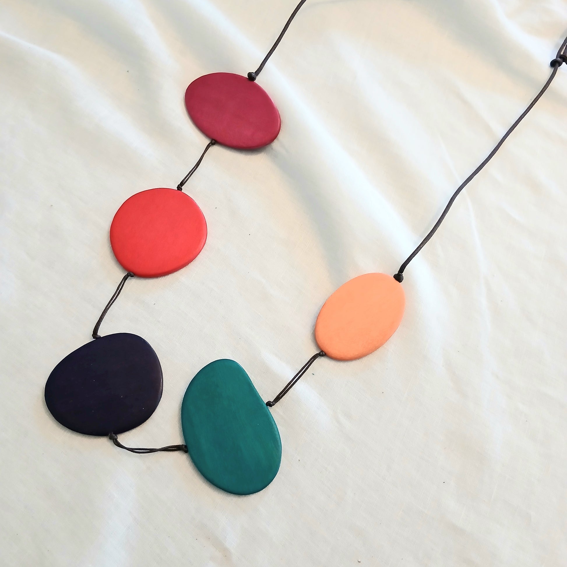 5 Wooden Beads Necklace Multi-Colour n6-2314