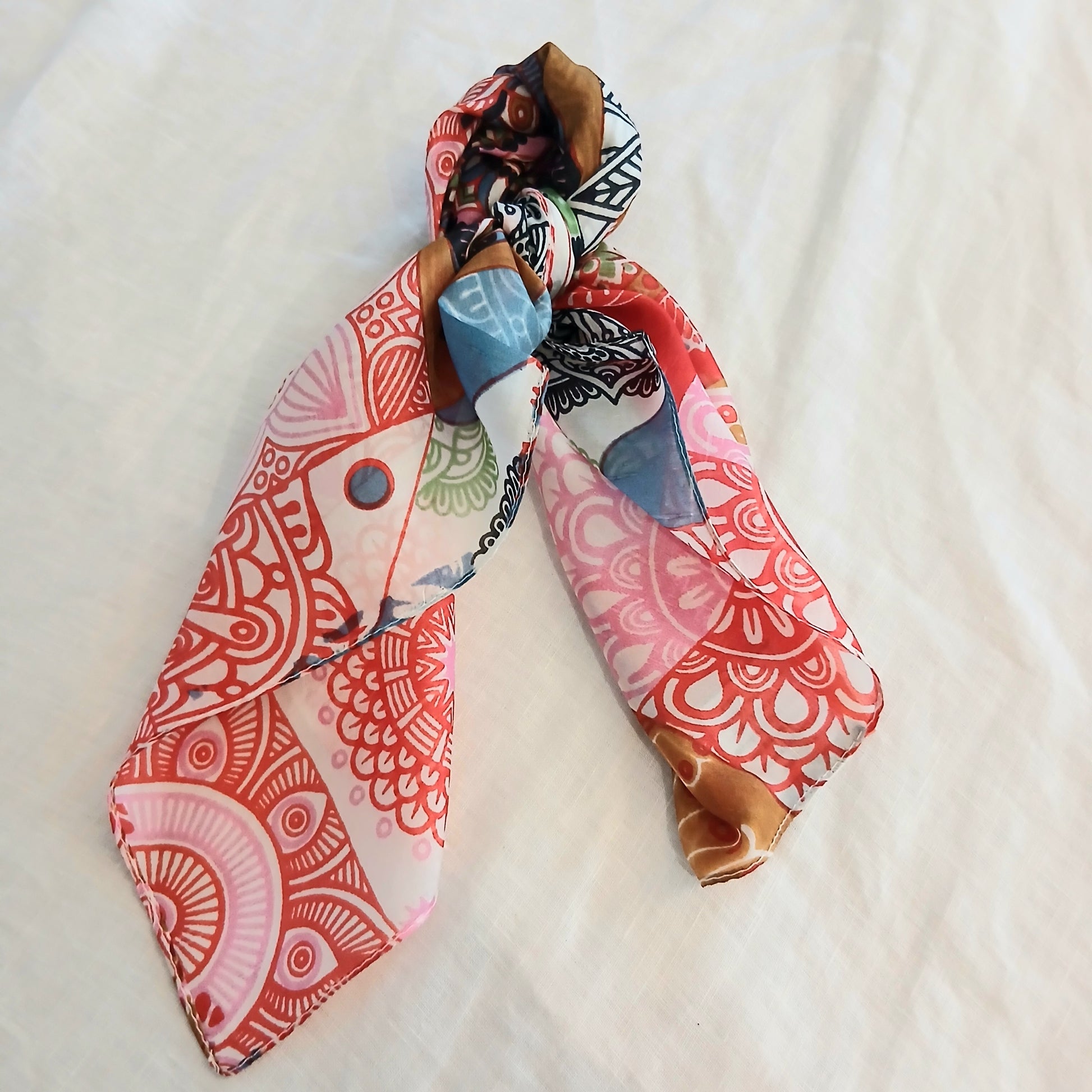 Patchwork Pattern Style Pure Silk Scarf PS 1170/S Necktie