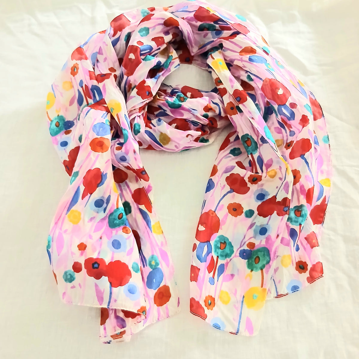Poppy Field Pure Silk Scarf PS 1169/L COL 1