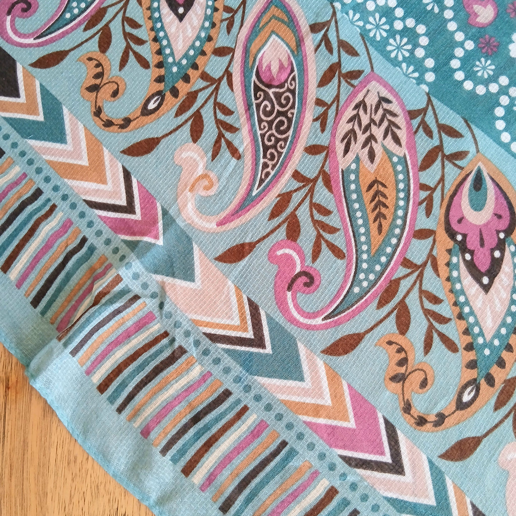 Oriental and Geometric Patterned Scarf - 332350