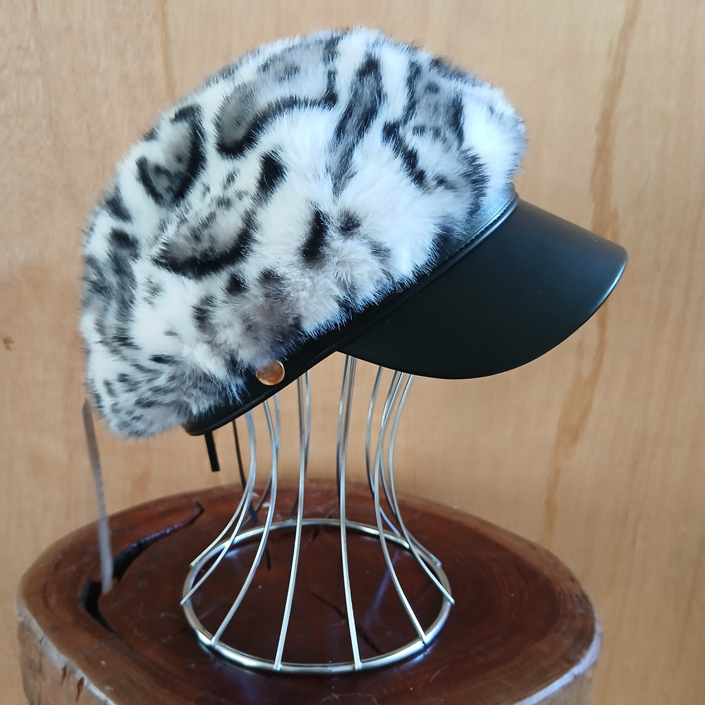 Pre-Order Faux Fur Leopard Cap Classic 7526
