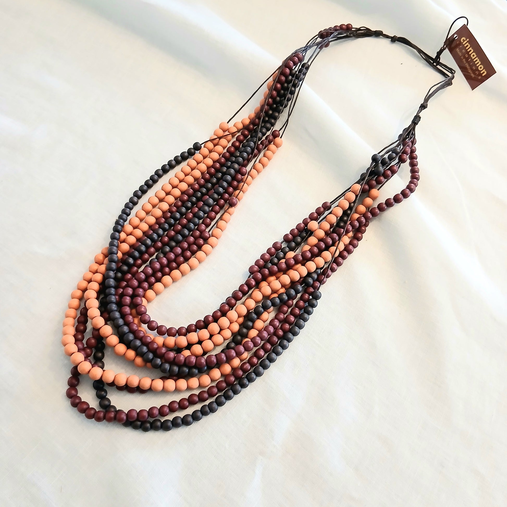 Multi-Layered Tribal Style Wooden Beaded Necklace N7-198