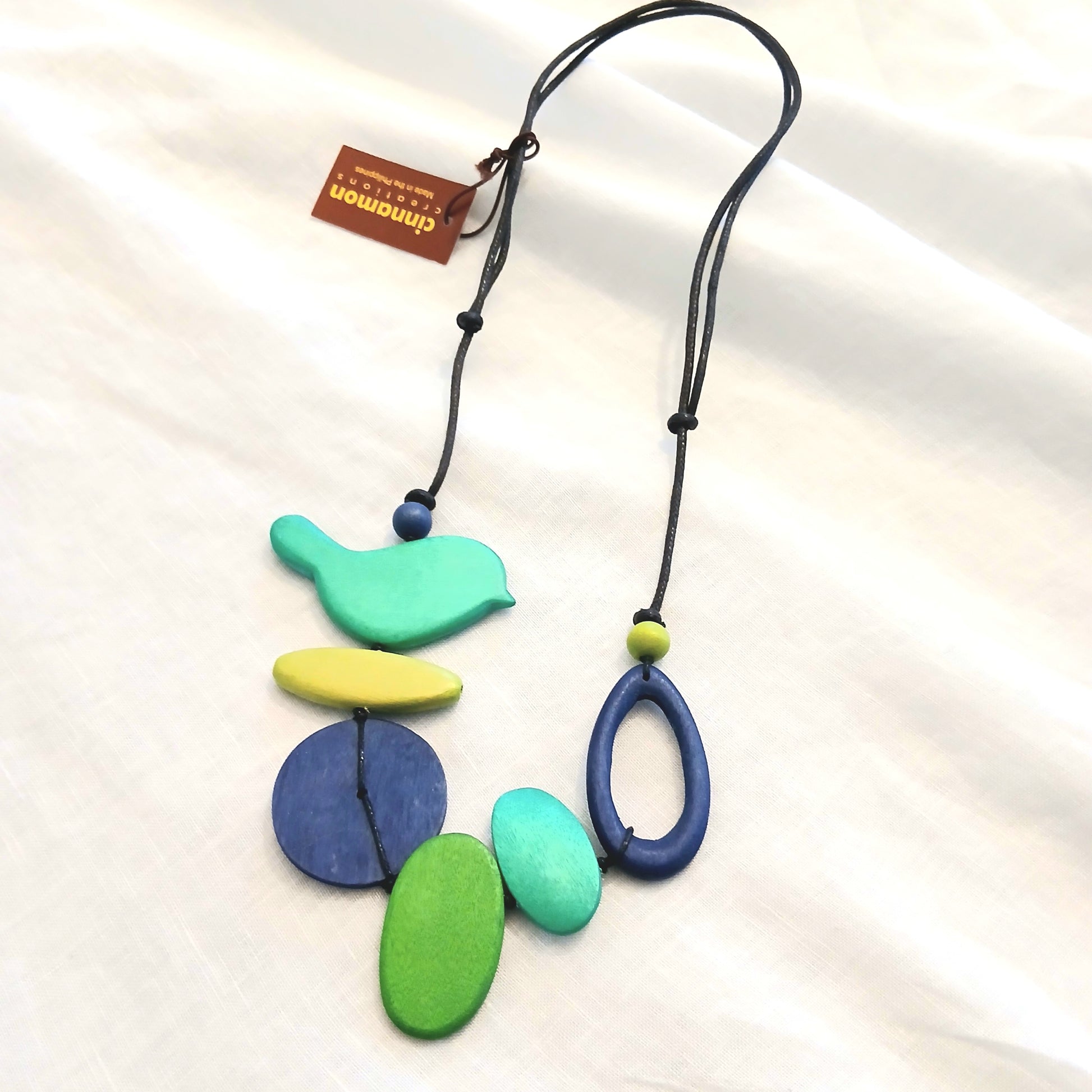 PRE-ORDER Little Bird and Blended Shapes Wooden Beads Necklace N71479