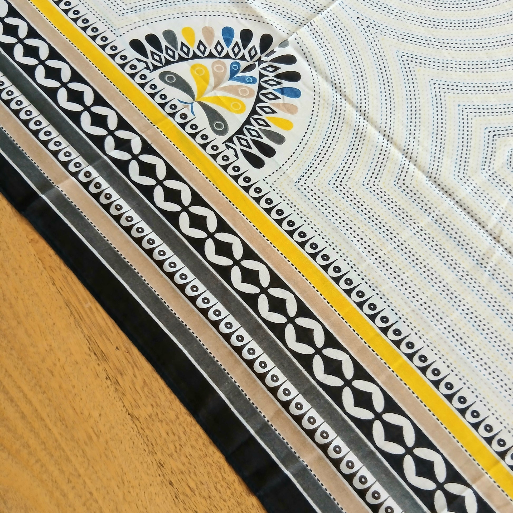 Black and Yellow Patterned Scarf 332367