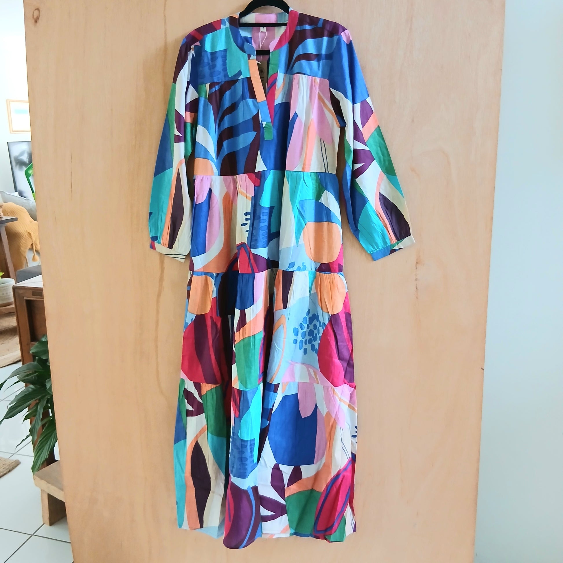 Pleated Cotton Printed Dress 67148