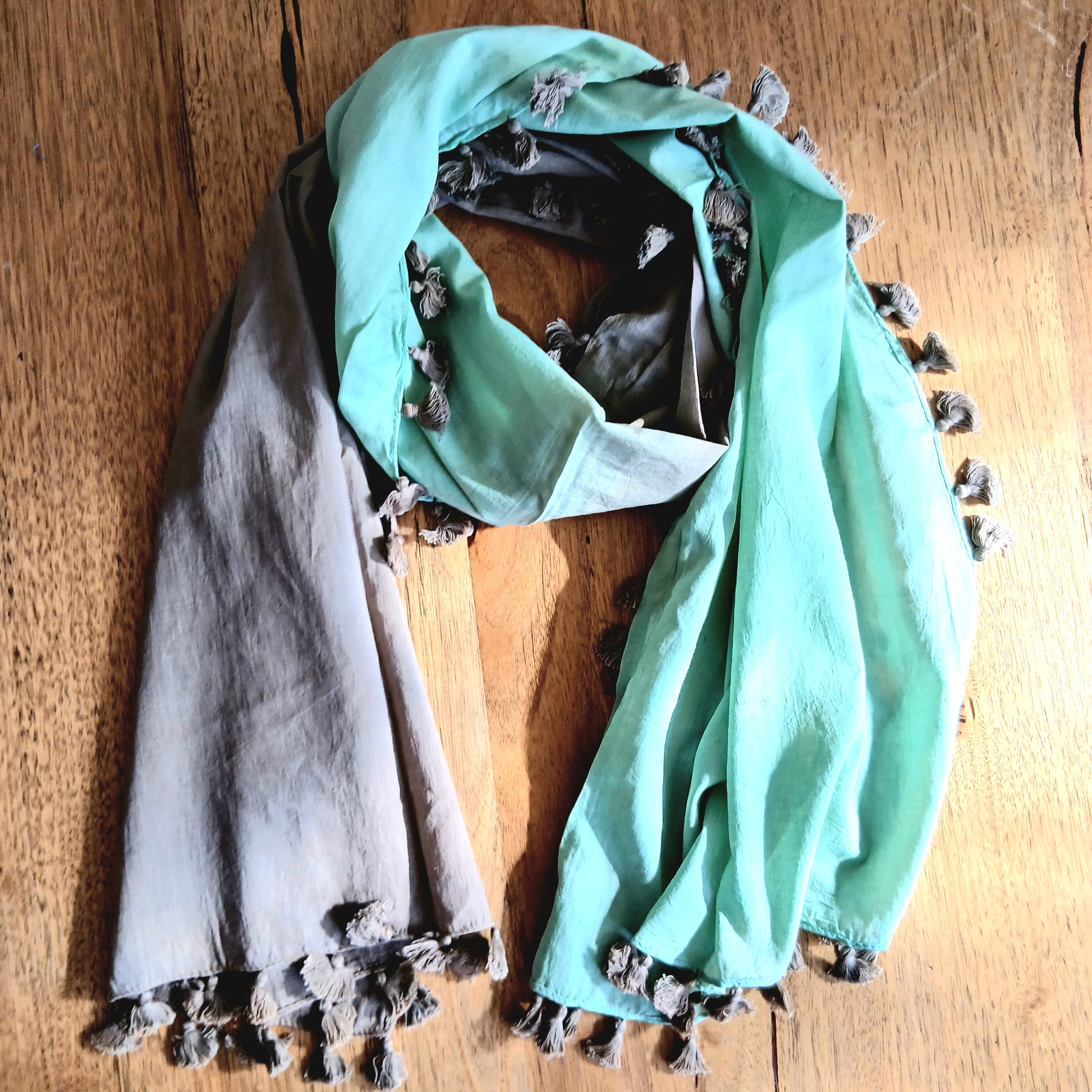 Two-Toned Tassel Scarf - 3870