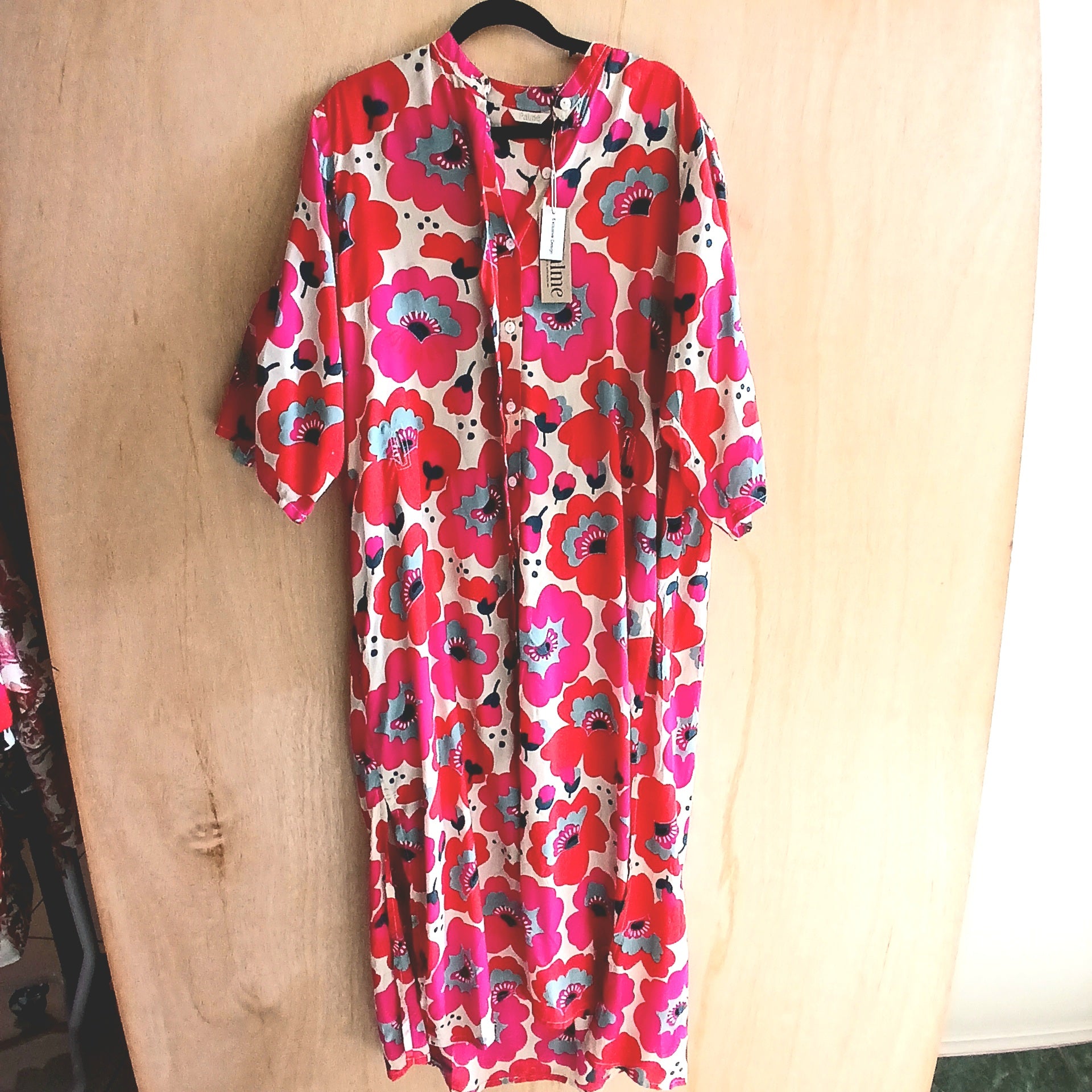PRE-ORDER Long Summer Dress with Sleeves and Buttons 66988