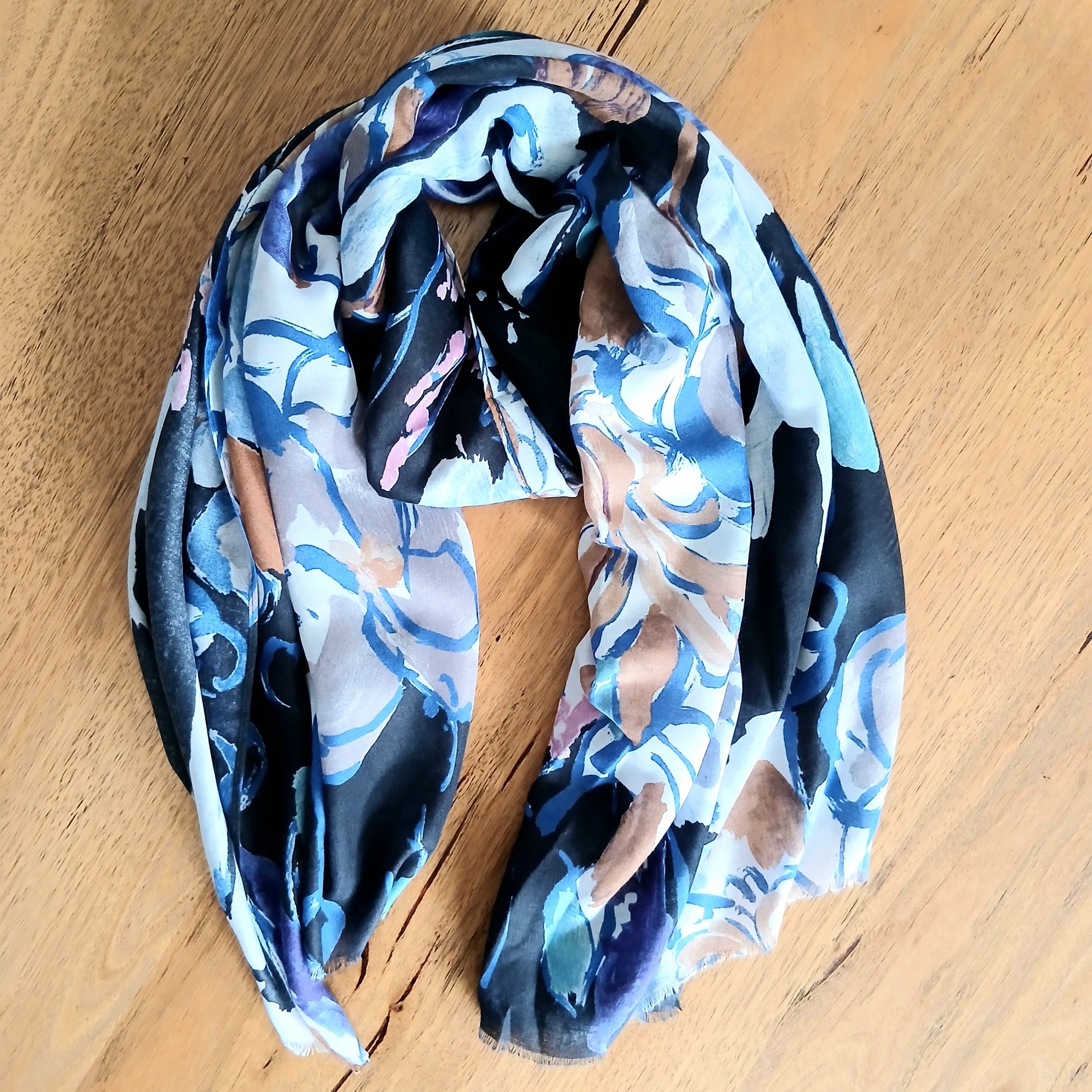 Darker Hues Floral Print Scarf - PPS4119