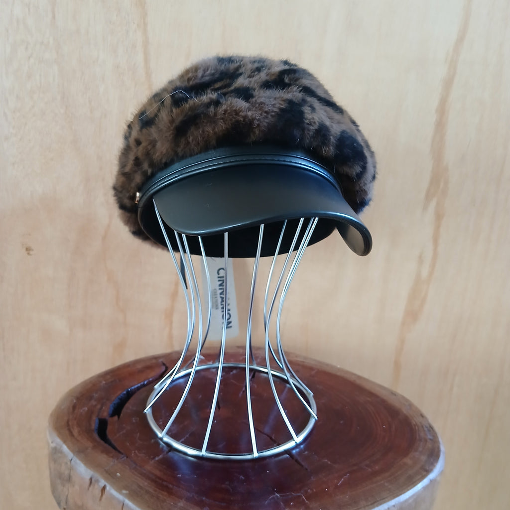 Pre-Order Faux Fur Leopard Cap Classic 7526