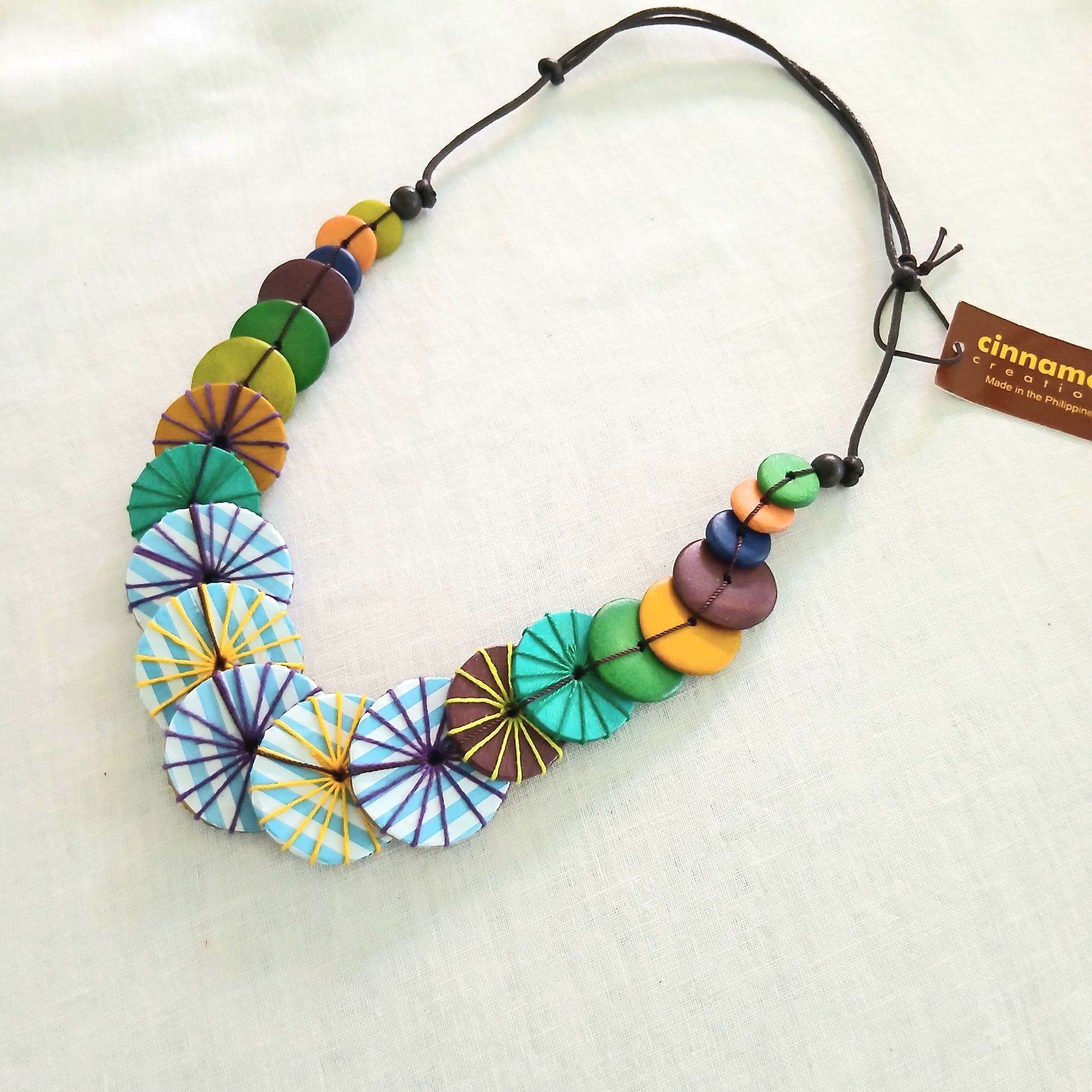 Layered Plated and Embroidered Necklace N6-6171