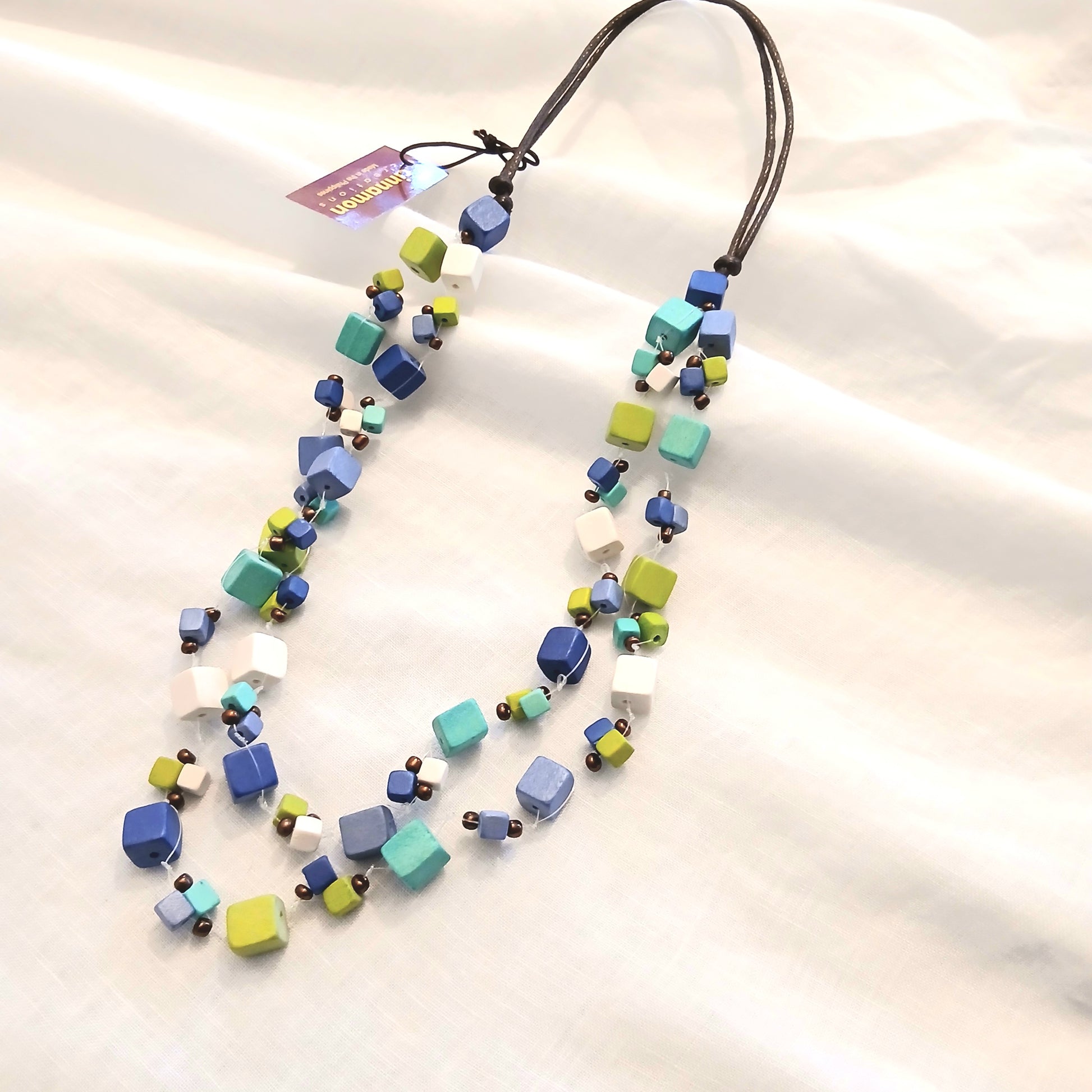 PRE-ORDER Whimsical Wooden Beaded Necklace Multicoloured N7-1428
