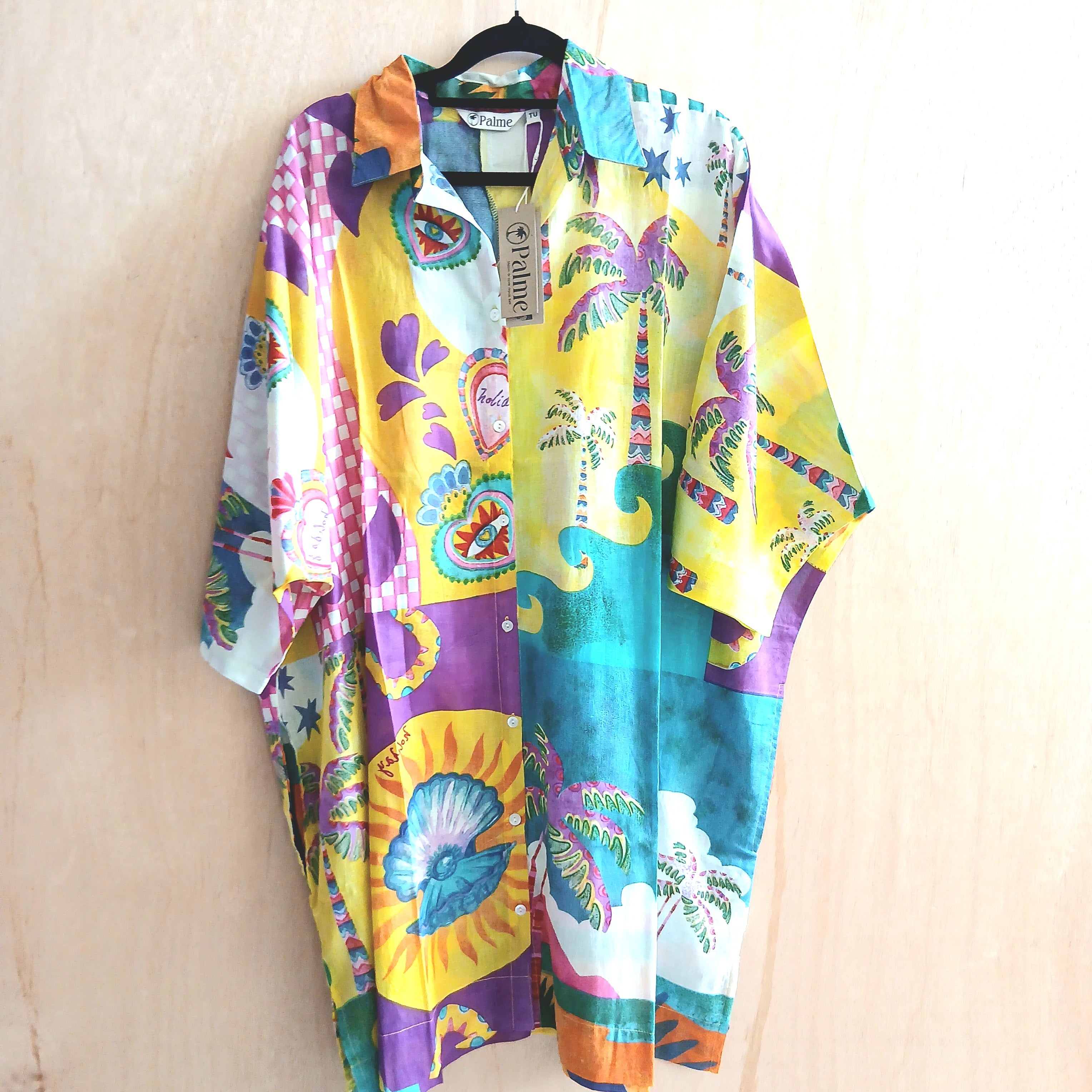 Printed Cotton Maxi Shirt 67146 Sample