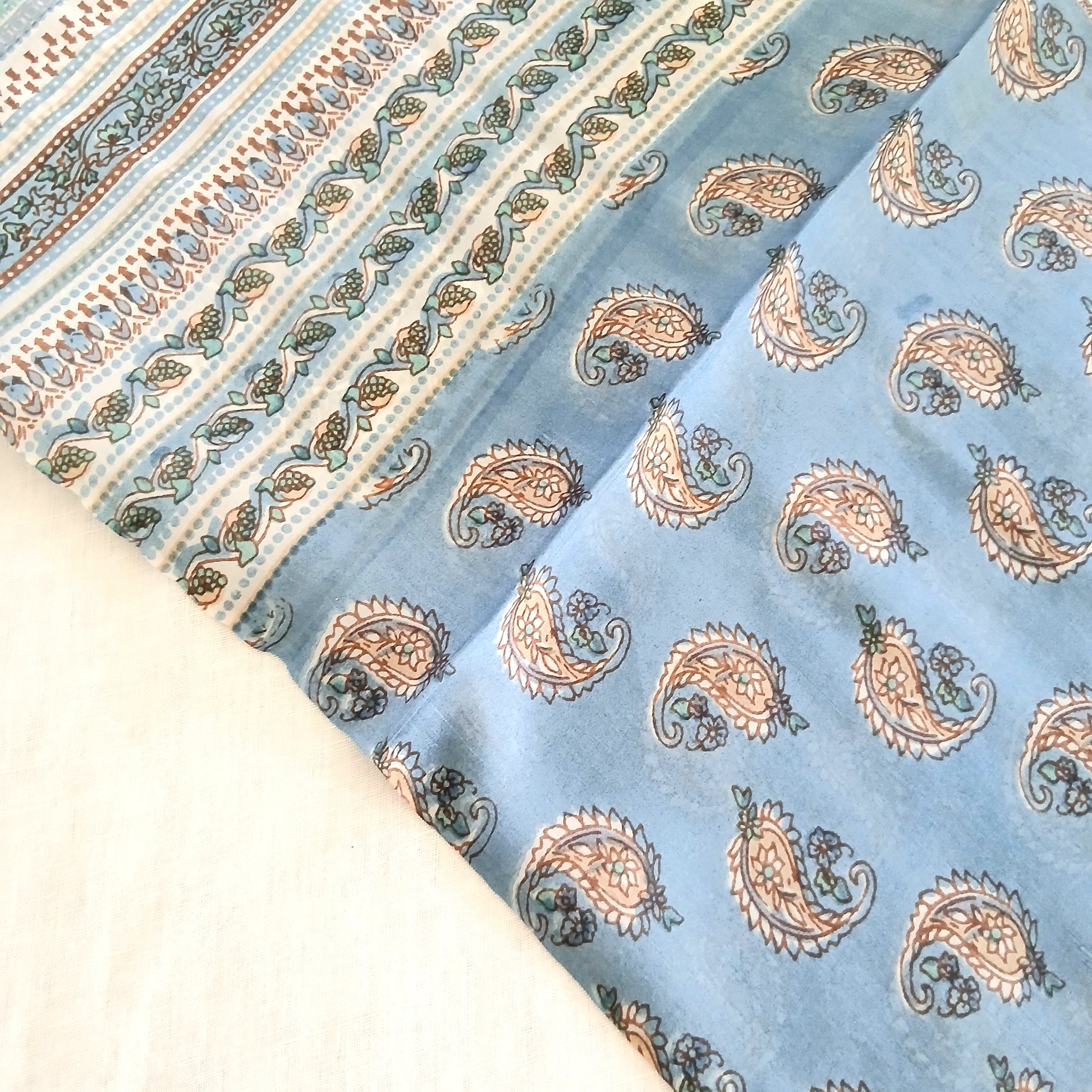 Silk Scarf - Silver and Blue ZS-1015/L