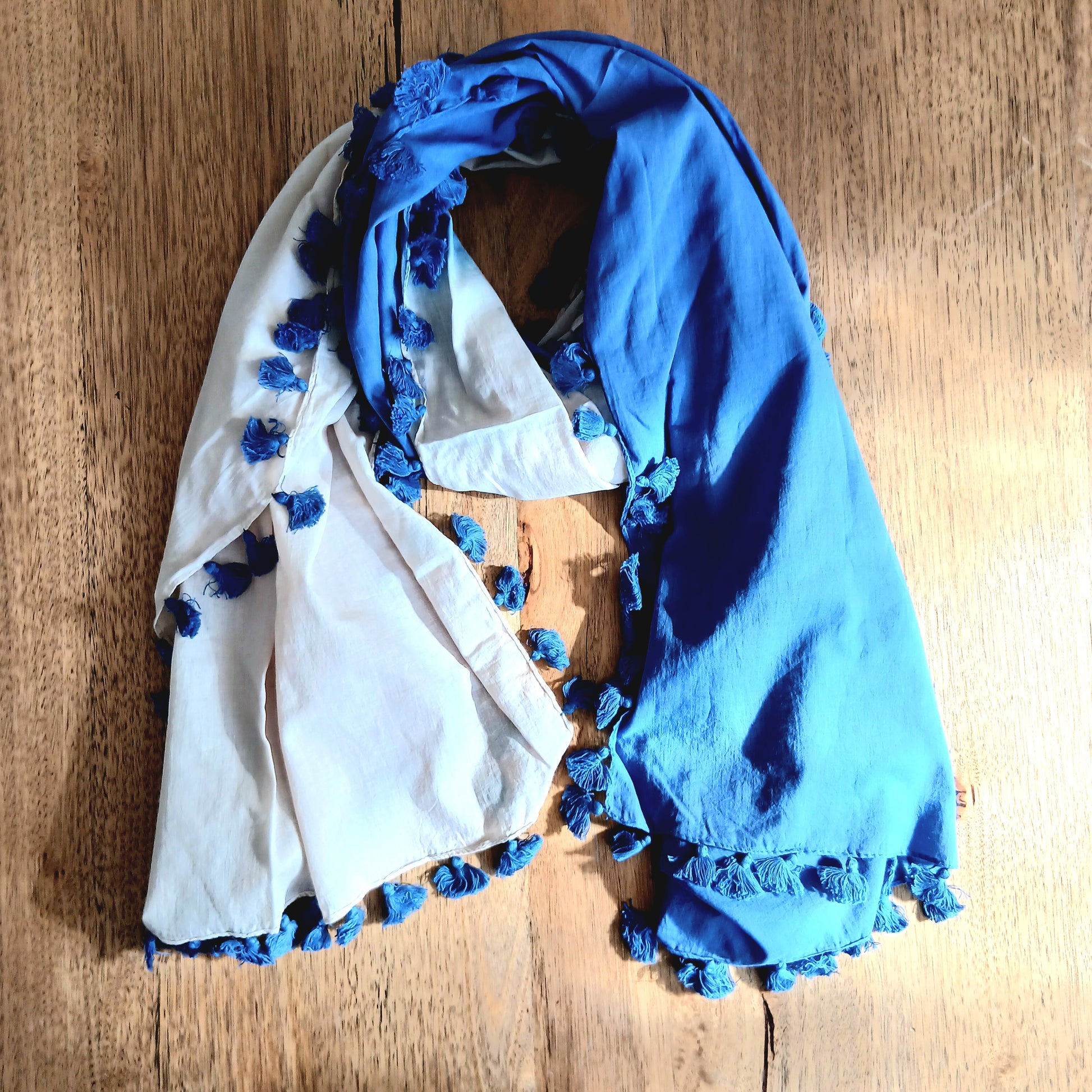 Two-Toned Tassel Scarf - 3870