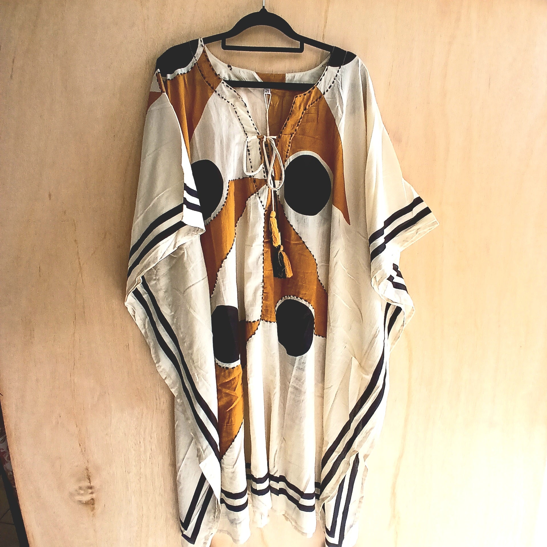 PRE-ORDER Mid Length Cotton Poncho Embroidered 67040
