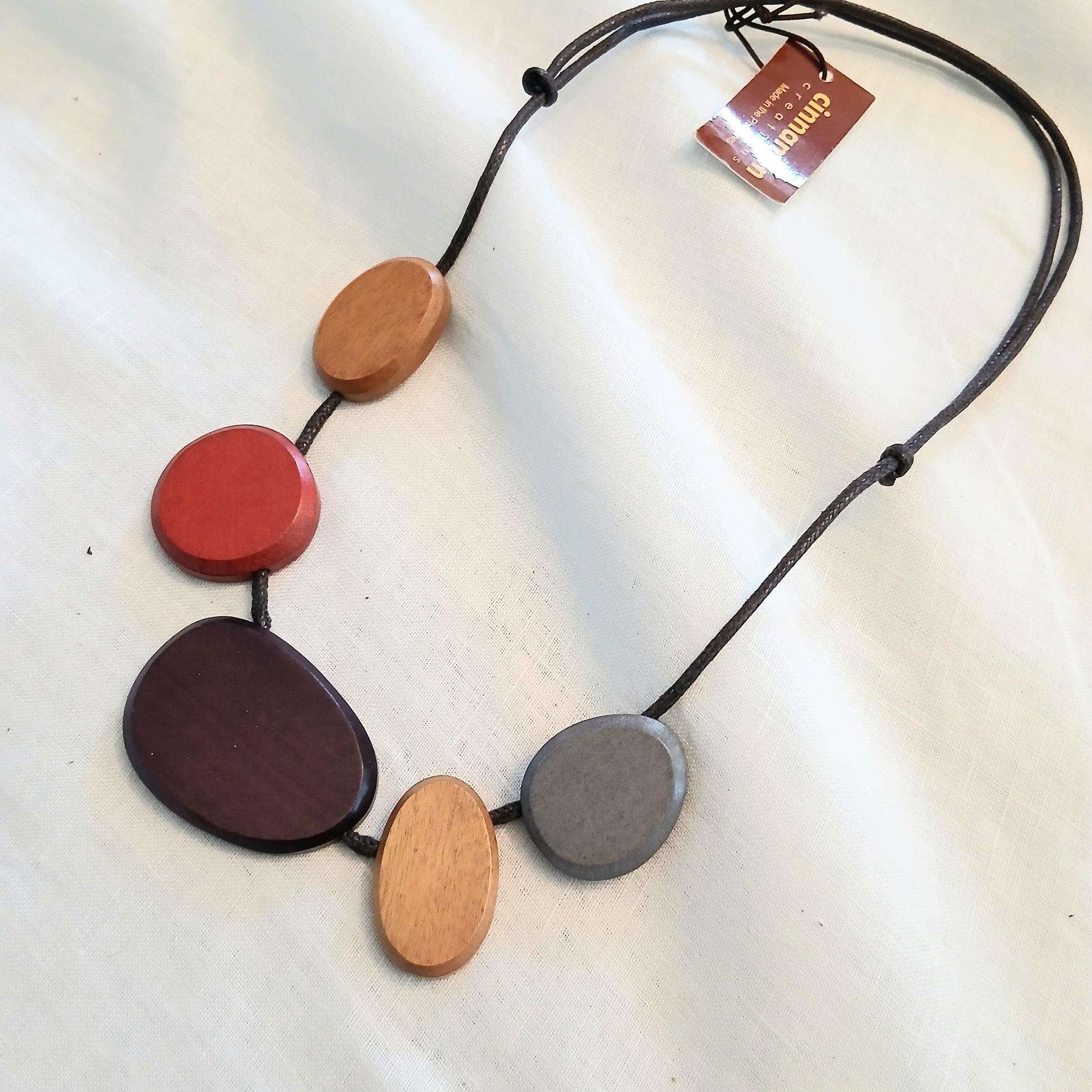 5 Wooden Beads Necklace N6-5692dhm