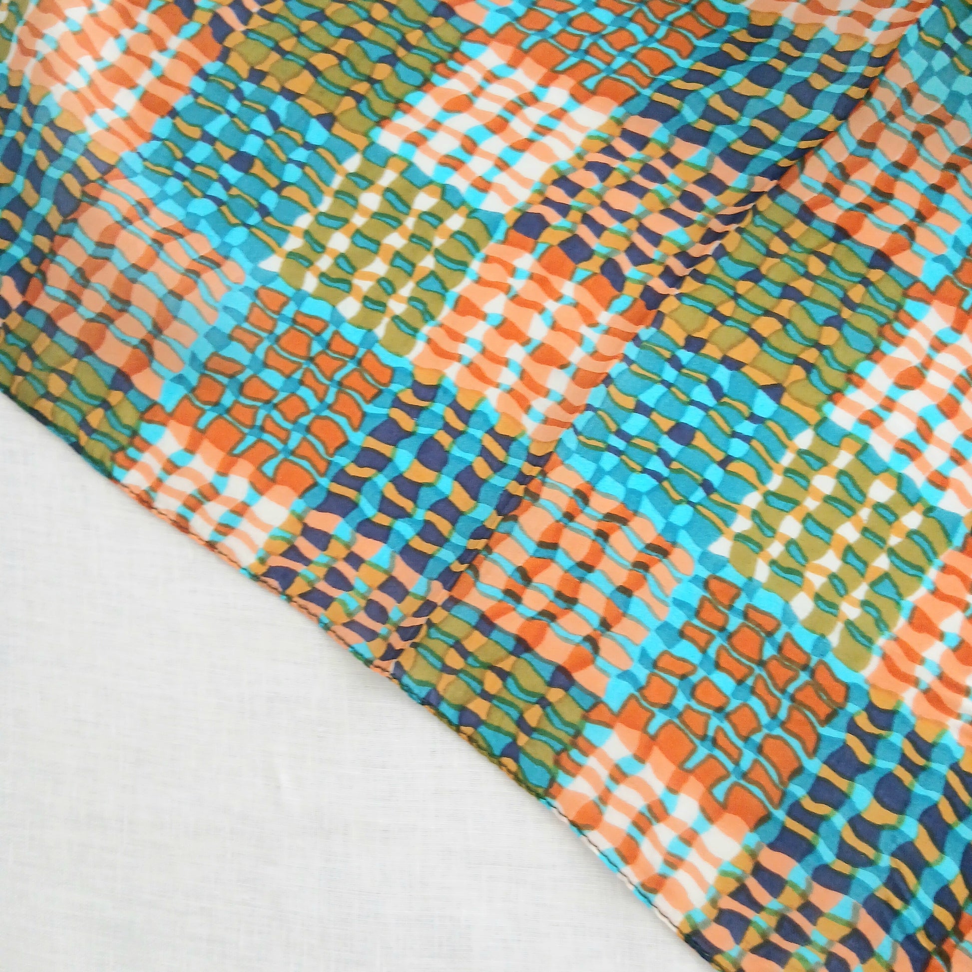 Pure Silk Scarf Lines and Squares Design Necktie TS-1146-S