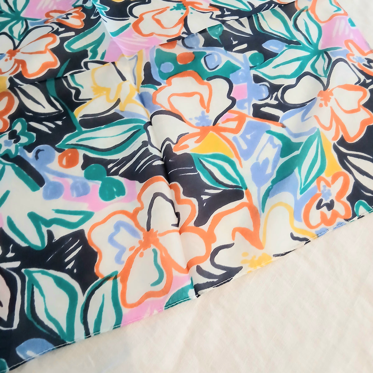 Abstract Floral Pure Silk Scarf PS 1164/S COL 2