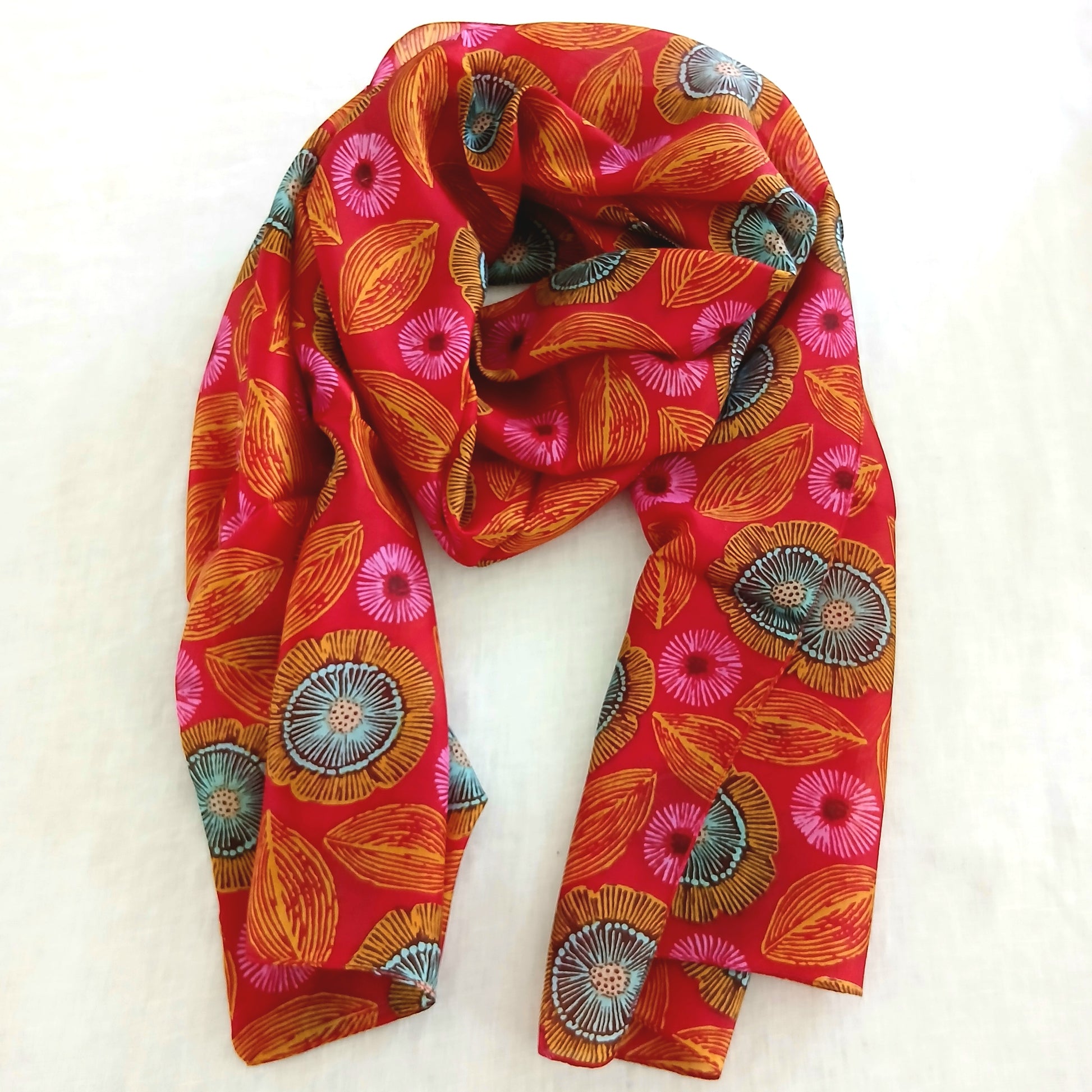 Silk Scarf - Orange and Red WS-1067/L
