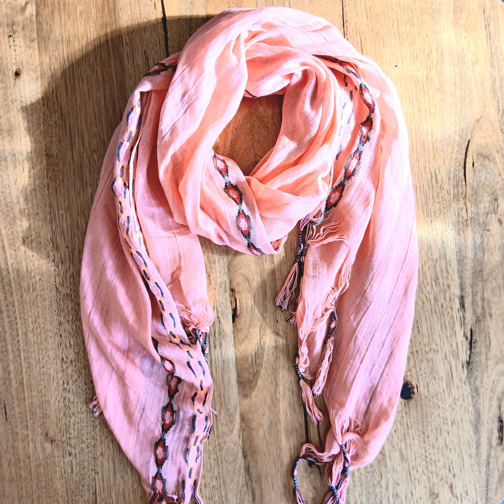 Cotton Linen Tassel Scarf - XP01
