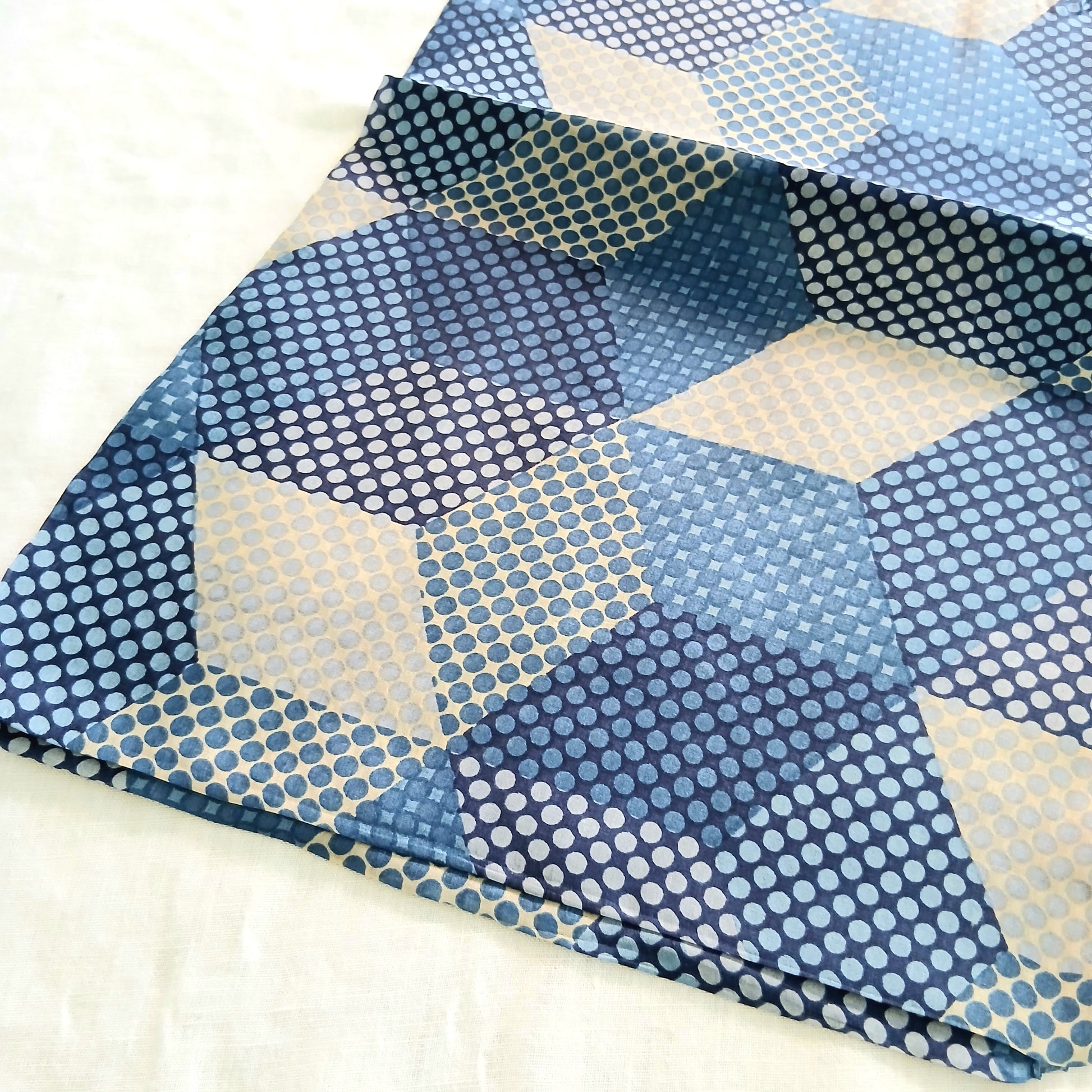Silk Scarf - Blue and Camel 5514/L