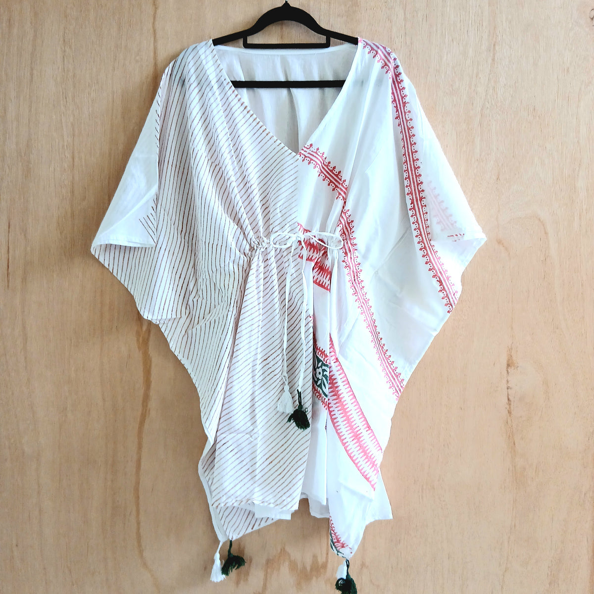 White and Pink Kaftan Cp1278k Pink