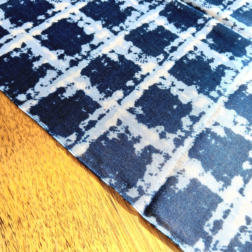 Merino Wool Patterned Scarf - Blue Print YASH-619