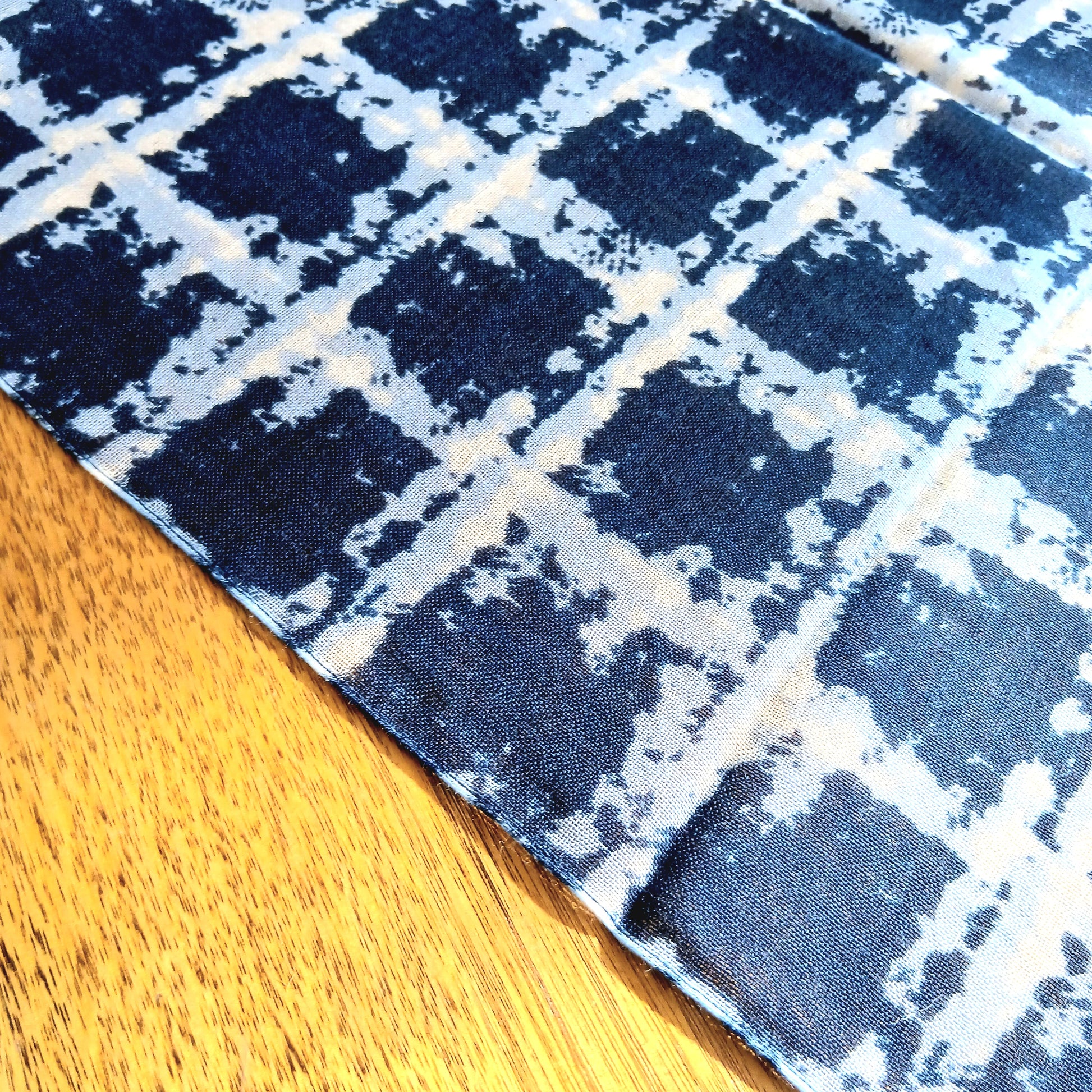 Merino Wool Patterned Scarf - Blue Print YASH-619