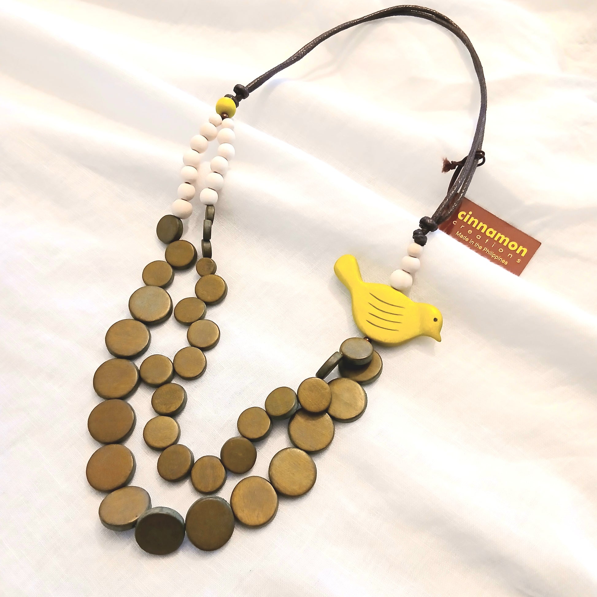 PRE-ORDER Little Birdie 2-Layered Wooden Beaded Necklace N7-1453AFM