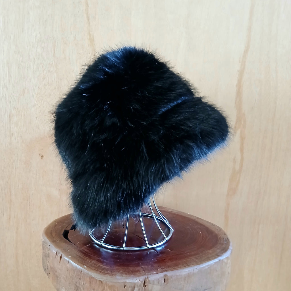 Pre-Order Extra Fluffy Faux Fur Bucket Hat Plain 7549