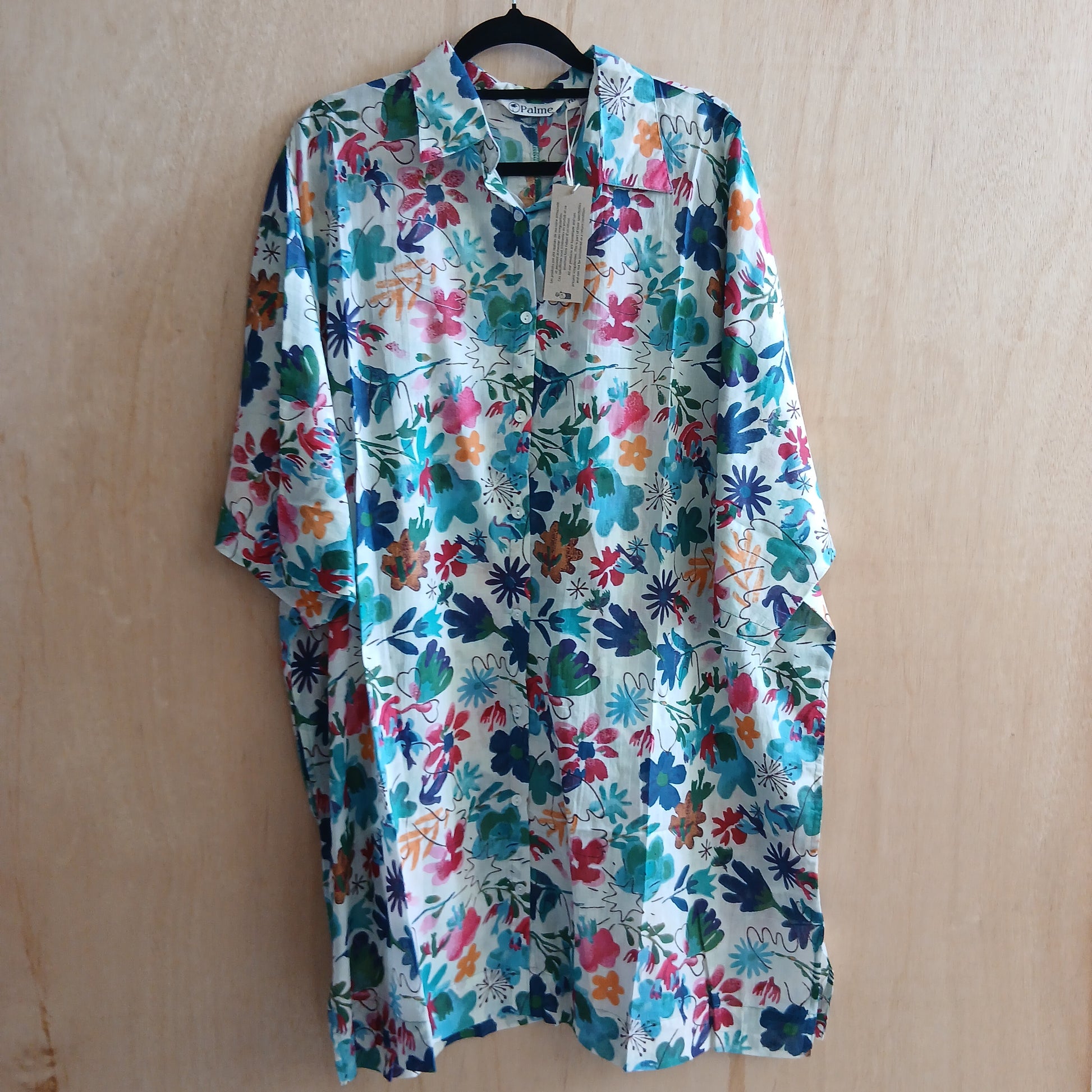 PRE-ORDER Printed Cotton Maxi Shirt 67146