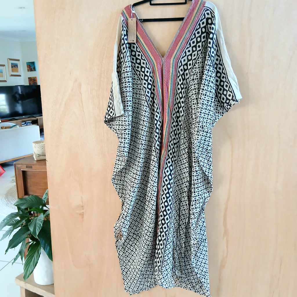 Maxi Kimono Cotton Block Print Sample 64741