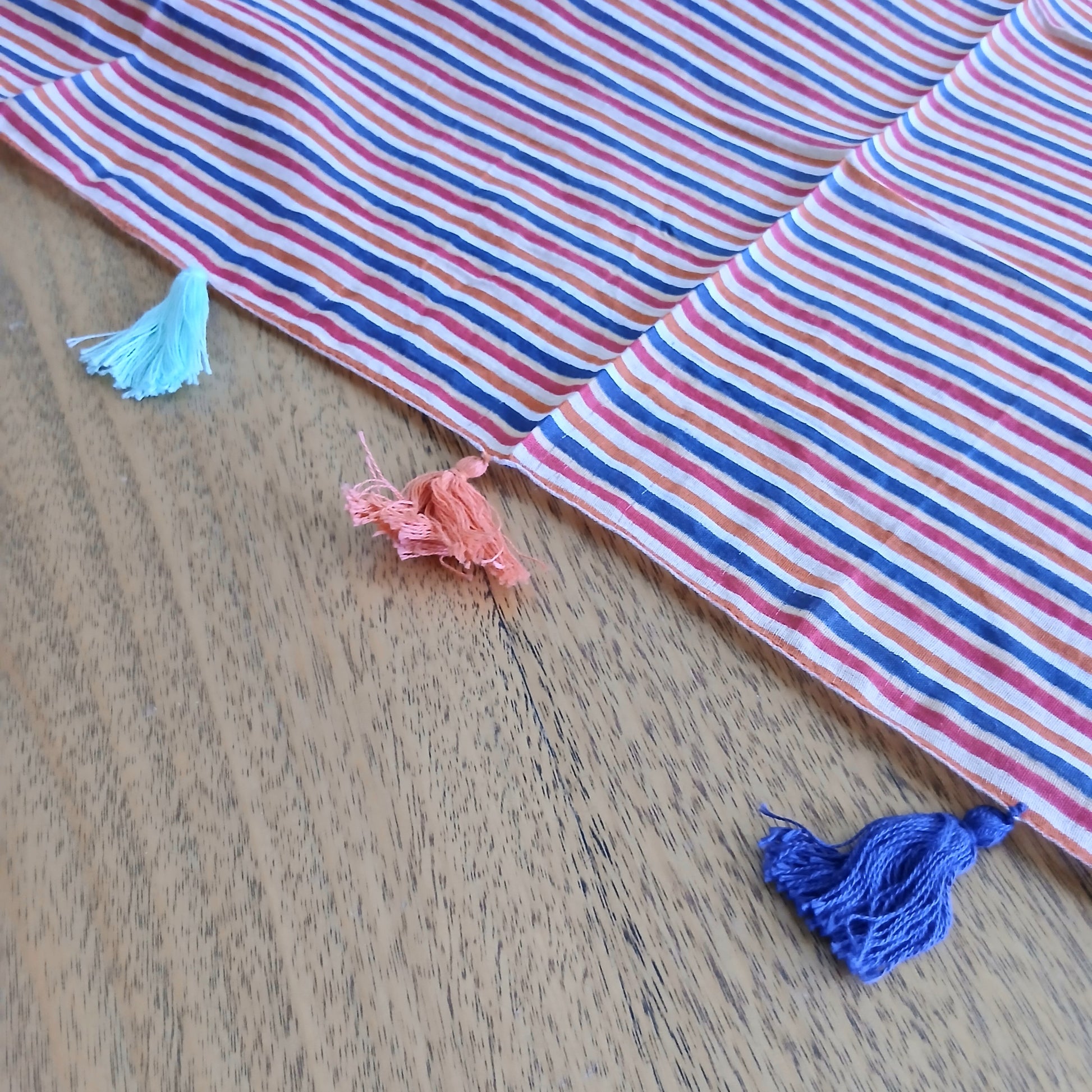 Pom Pom Striped Cotton Scarf - SC-1804/5/6