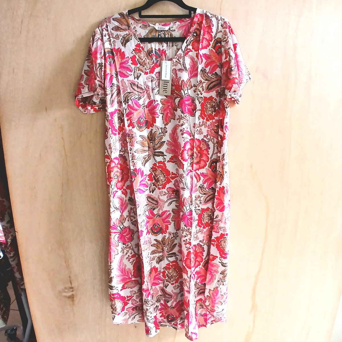 Light Viscose Summer Dress 66972 Pink Floral