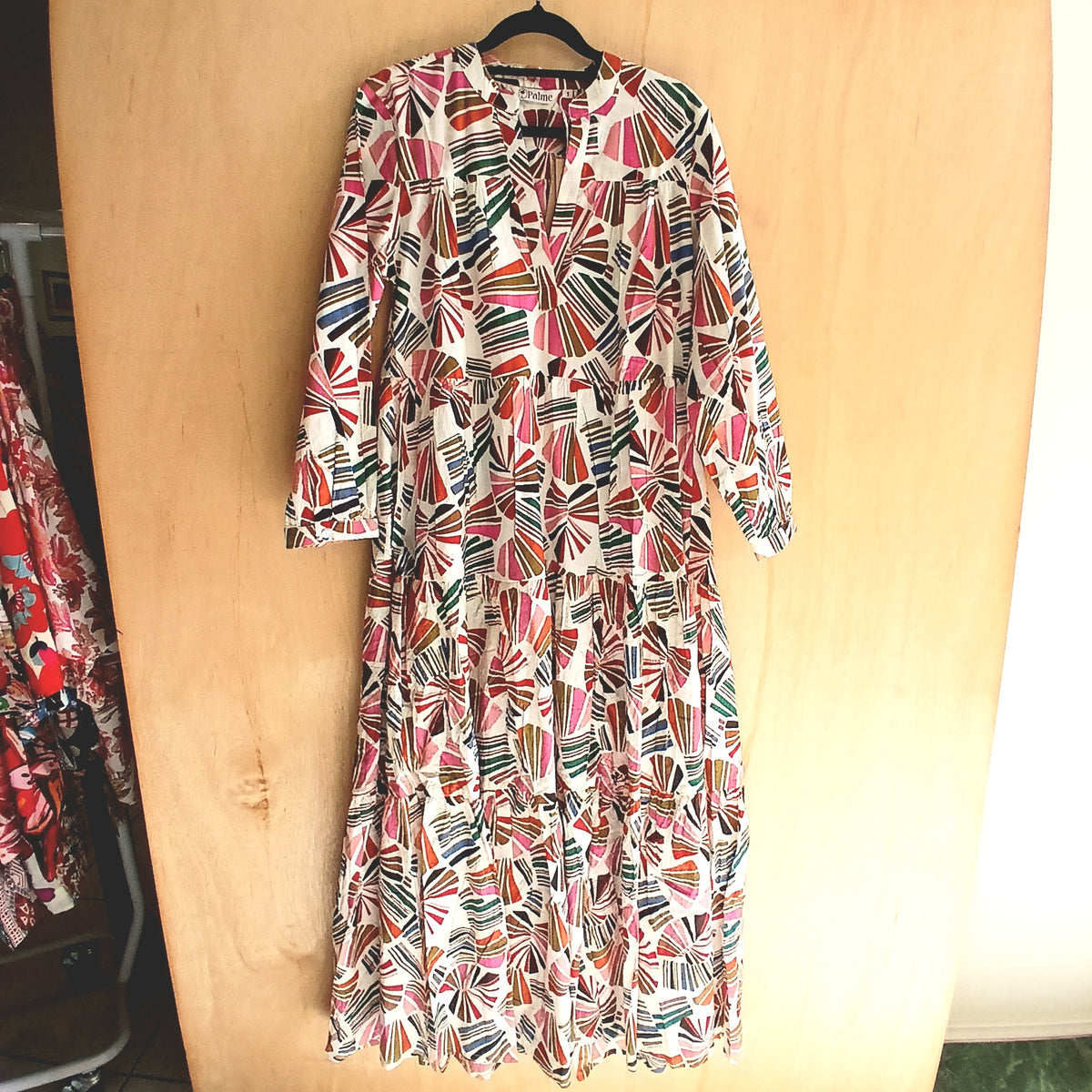 Pleated Cotton Printed Dress 67148 Multi