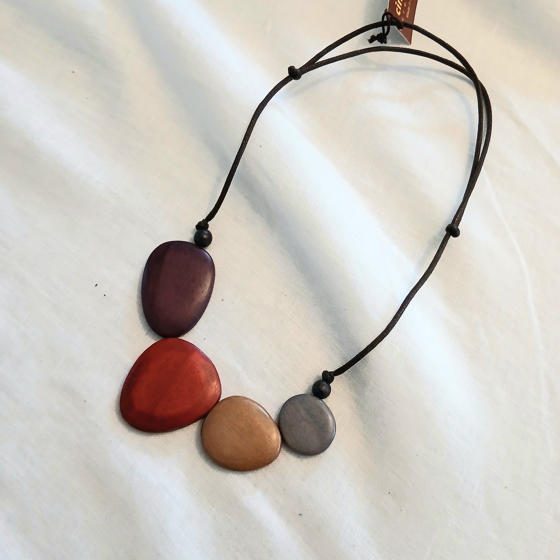 4 Chunky Piece Wooden Beaded Short Necklace N6-5323