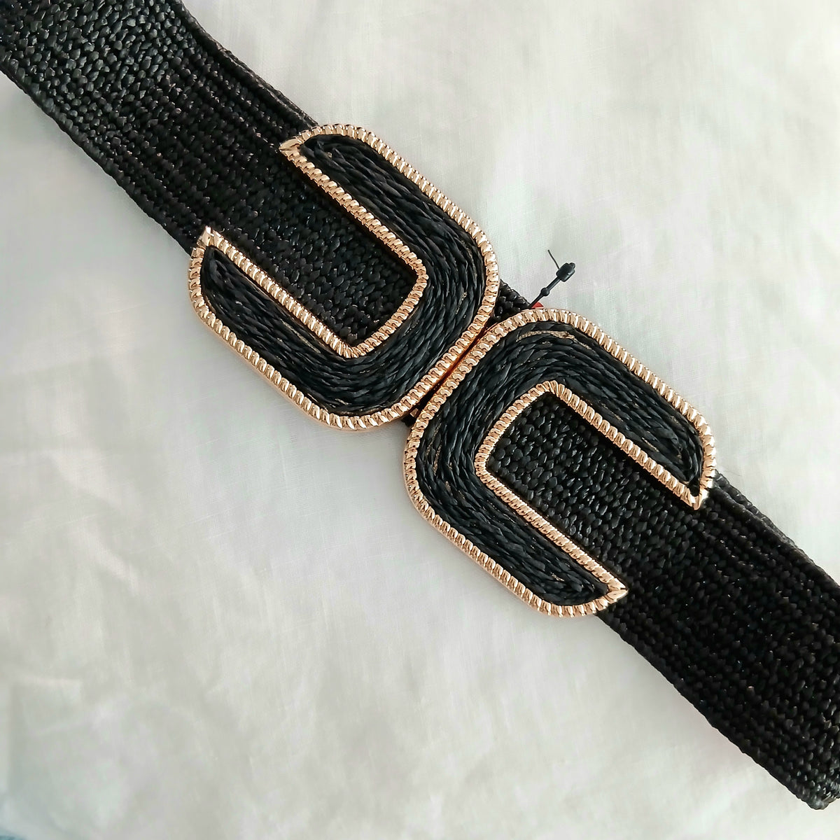 Glitter Stretch Belt with Buckle B024 Black