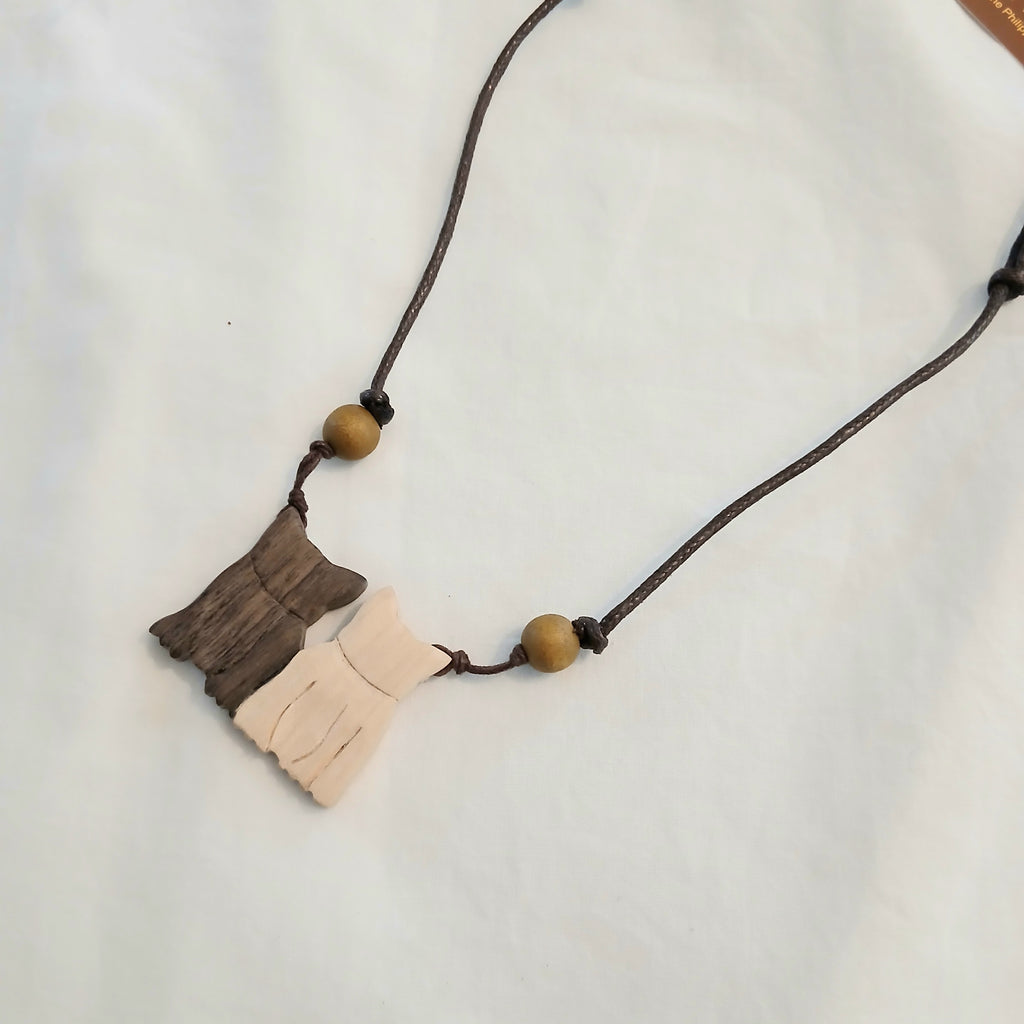 PRE-ORDER Little Wooden Cats Pendant Necklace N7-1995