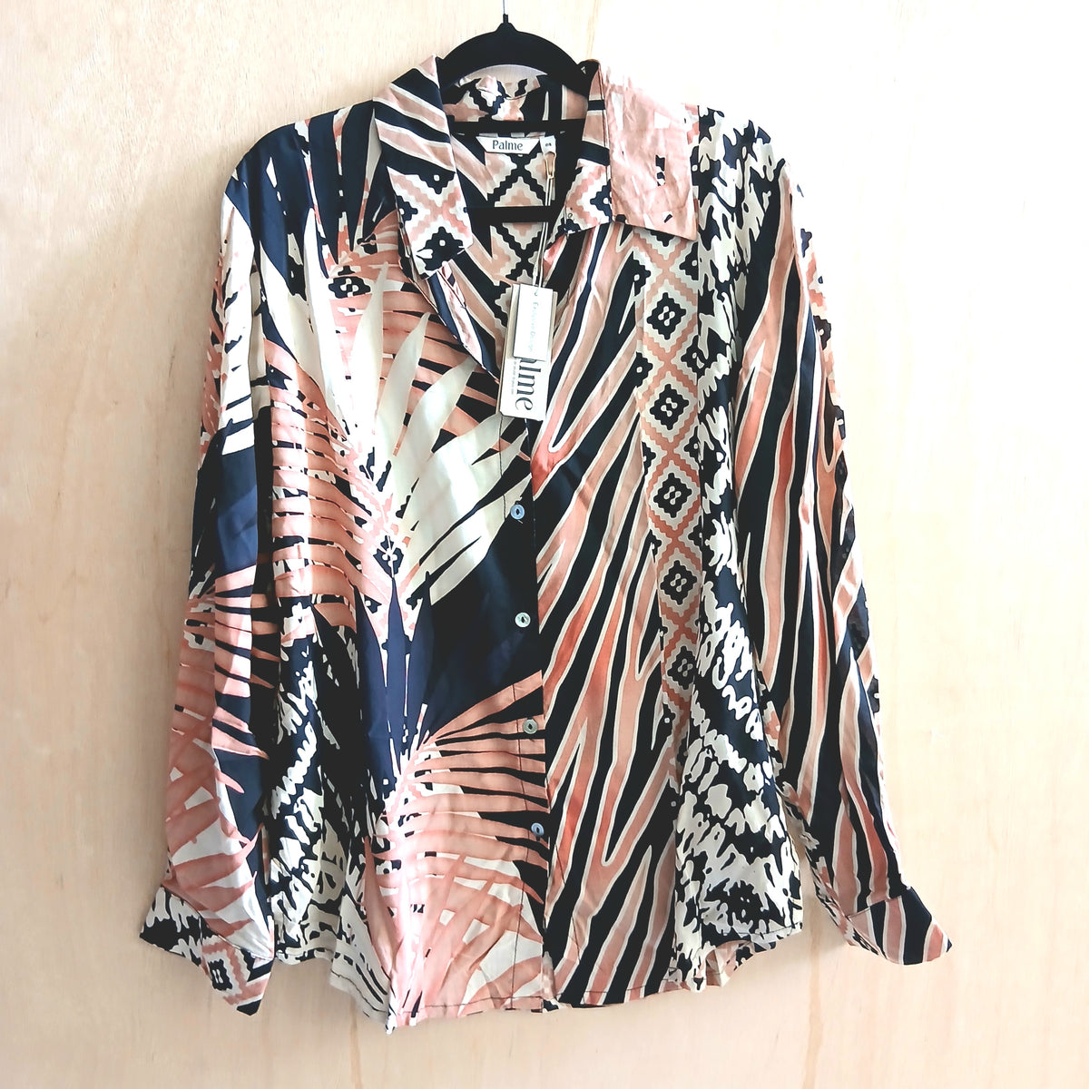 Light Long Sleeve with Buttons Viscose Shirt 67336 Rust