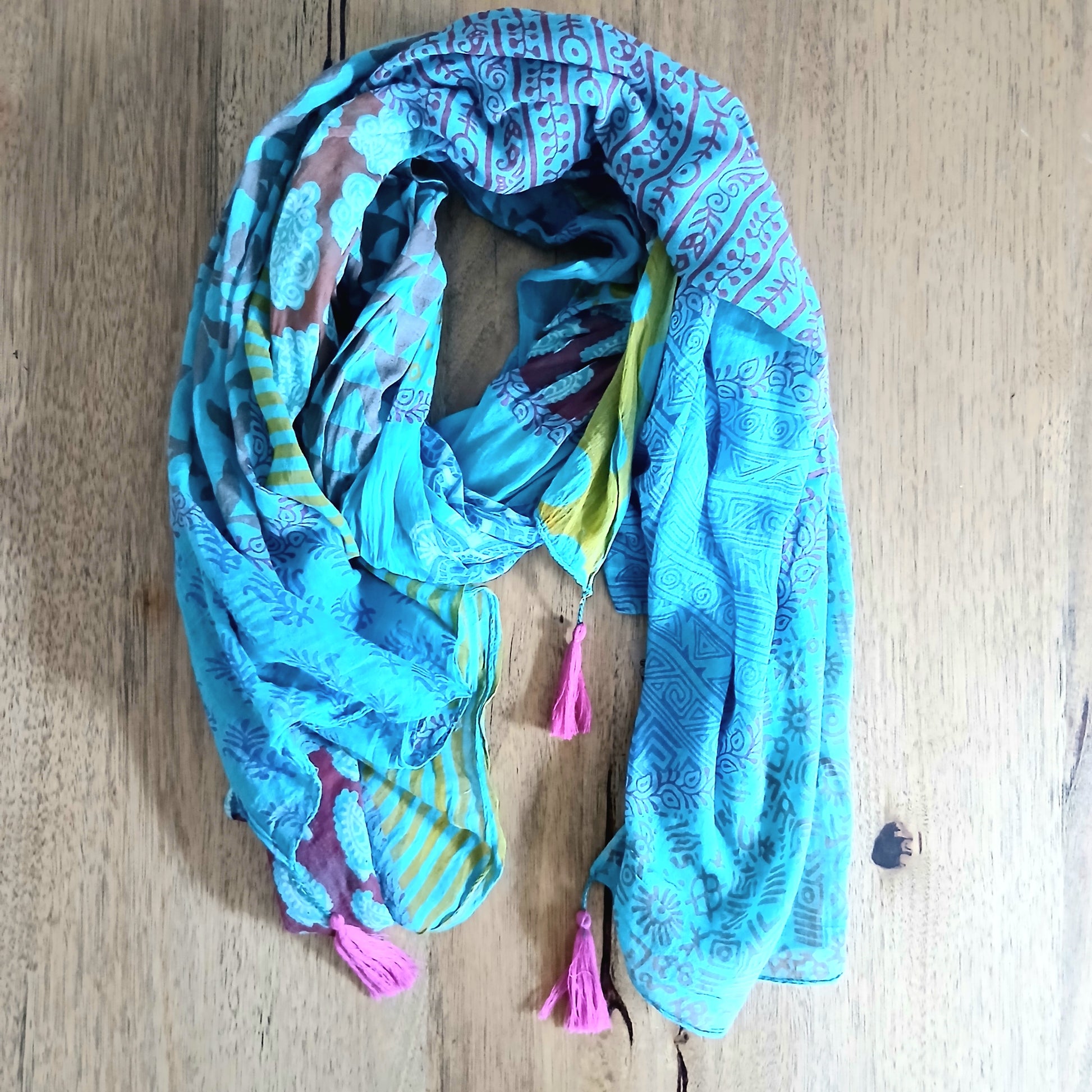 PRE-ORDER Cotton Scarf with Block Prints 67259
