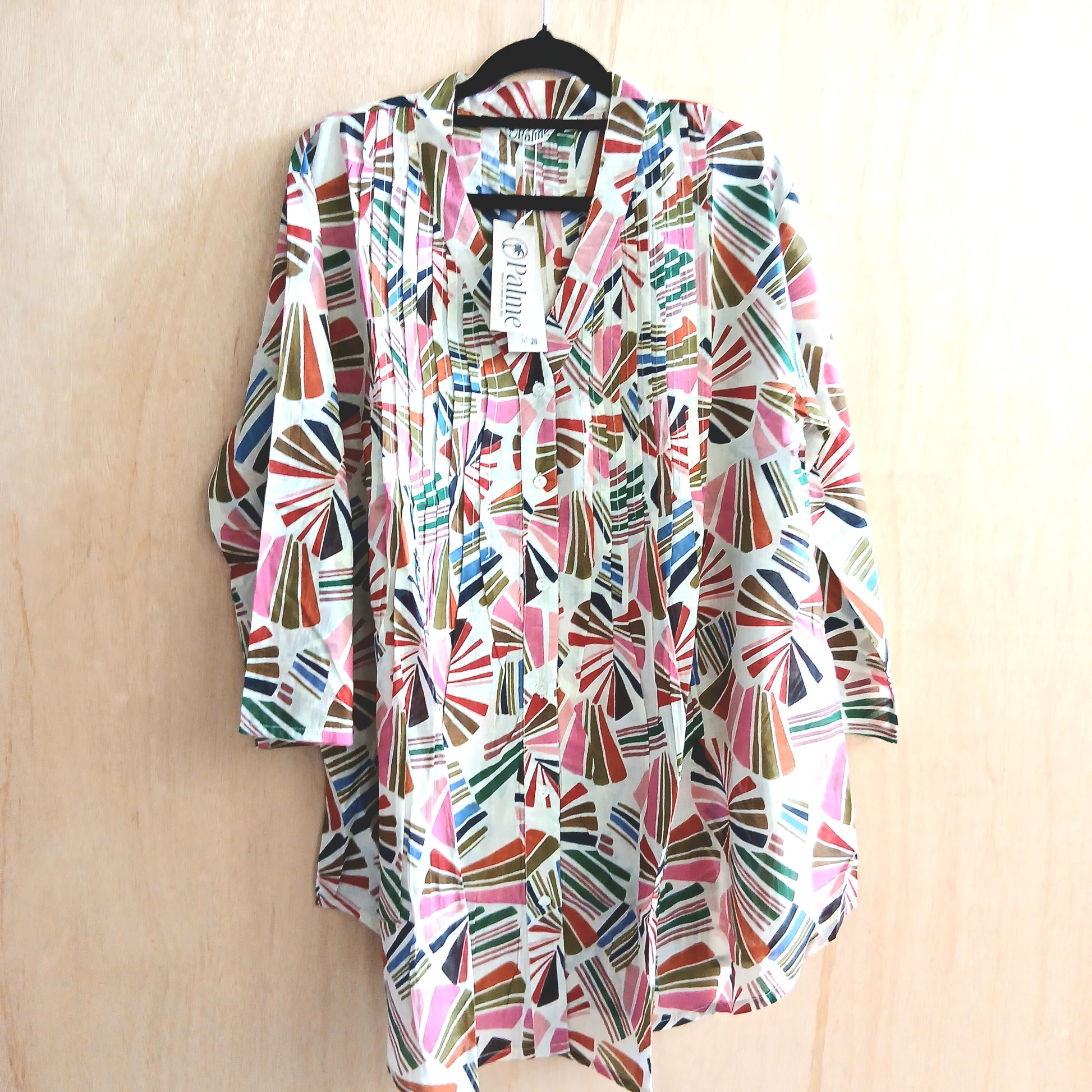 PRE-ORDER Pleated Cotton Printed Shirt 67149