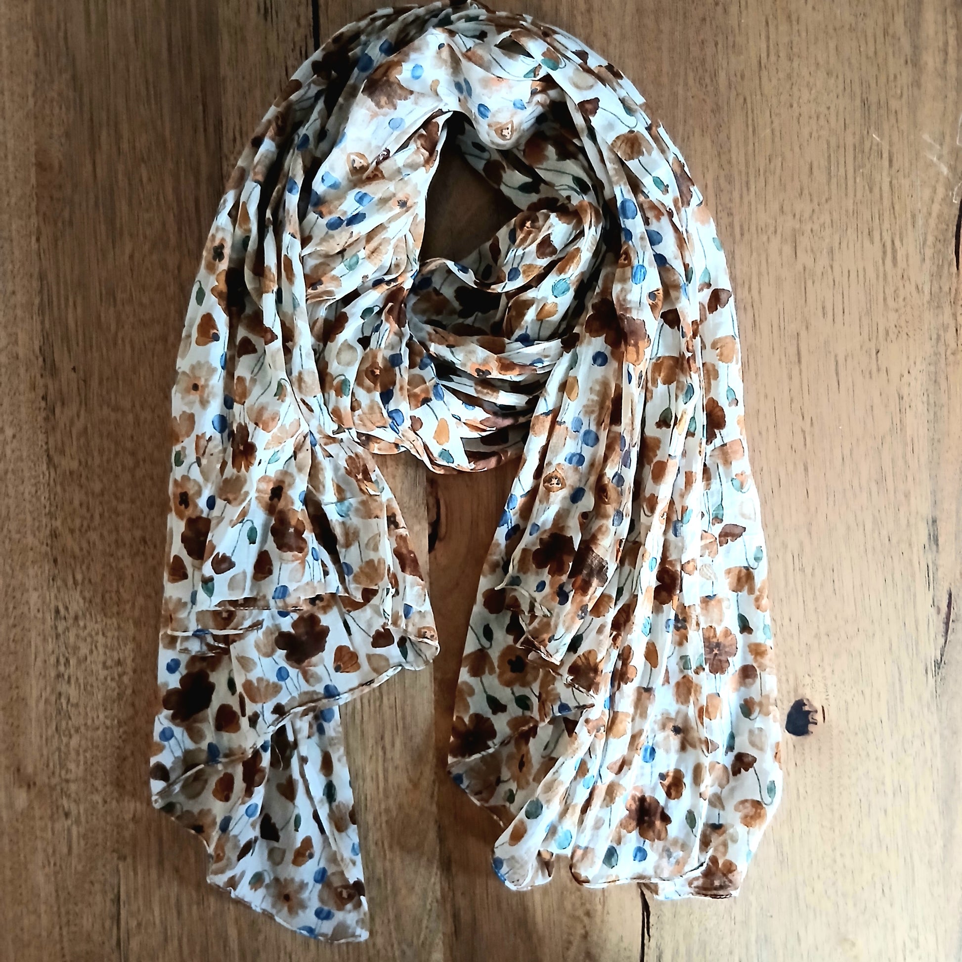 Palme Wild-Flowers Pure Cotton Scarf - 65919