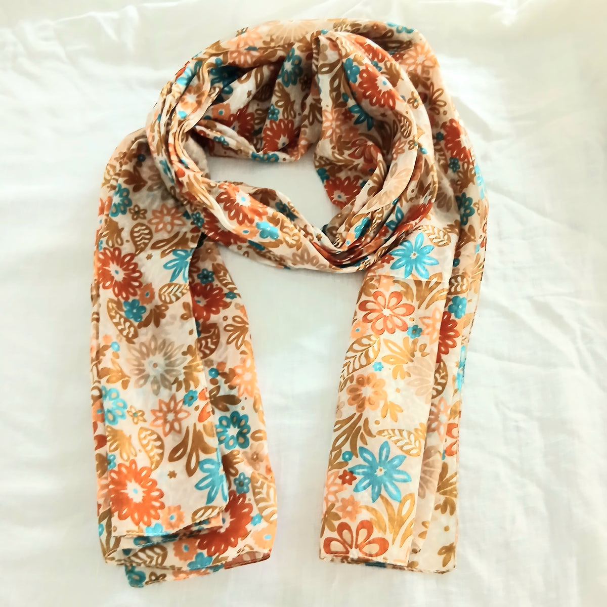 Wild Floral Pure Silk Scarf PS 1156/L COL 3