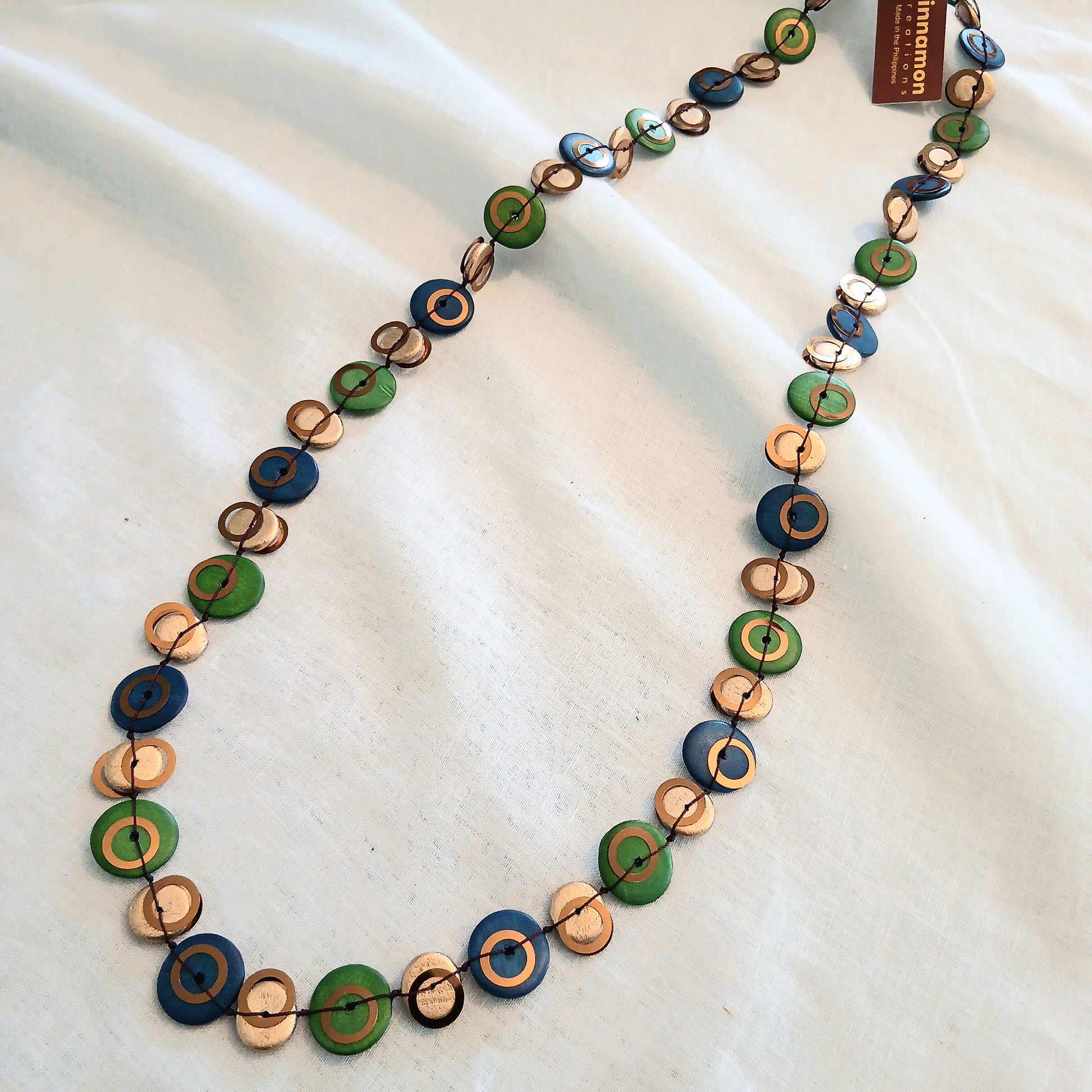 Circles in Circles Wooden Beaded Necklace N7-482