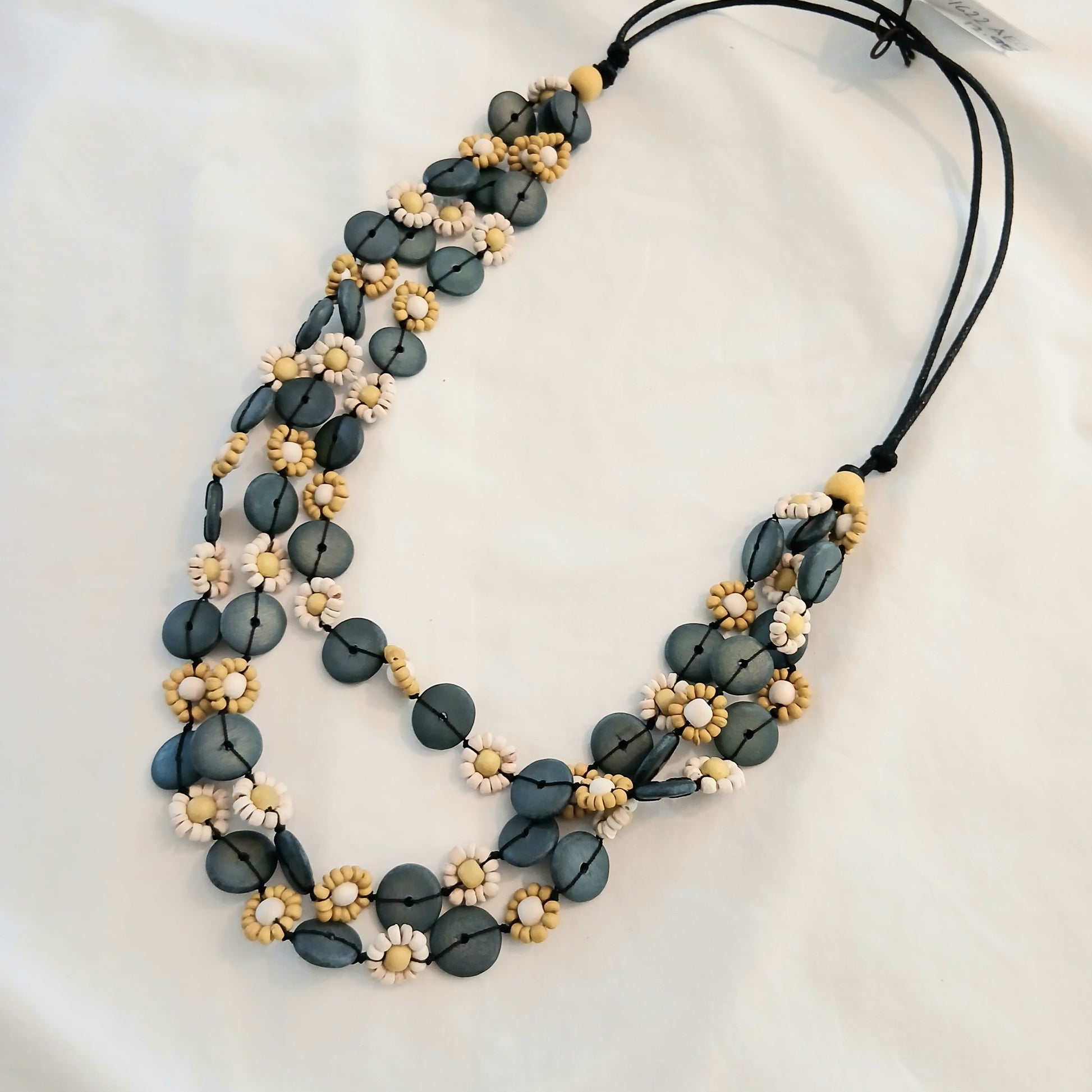 PRE-ORDER Whimsical Layered Wooden Beaded Necklace N7-1622AEG