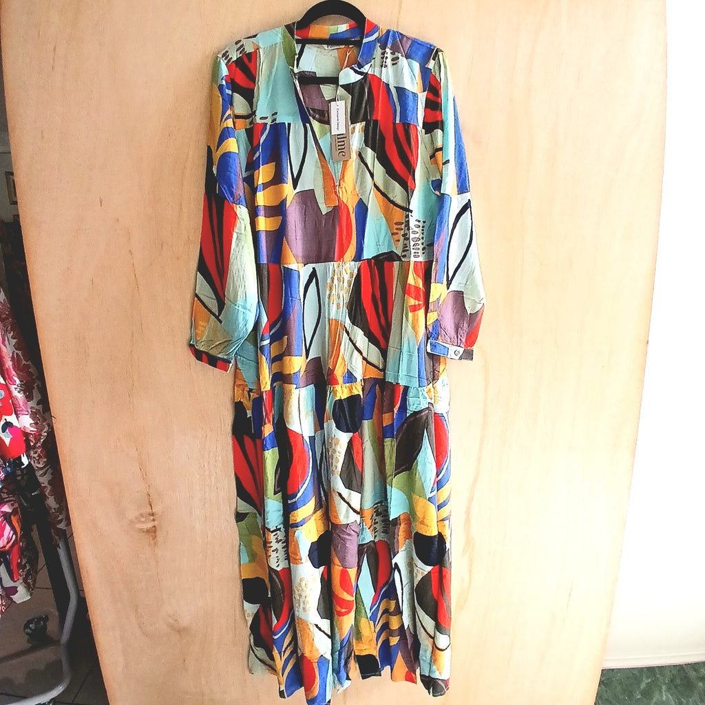 Long Viscose Dress with Long Sleeves 67192